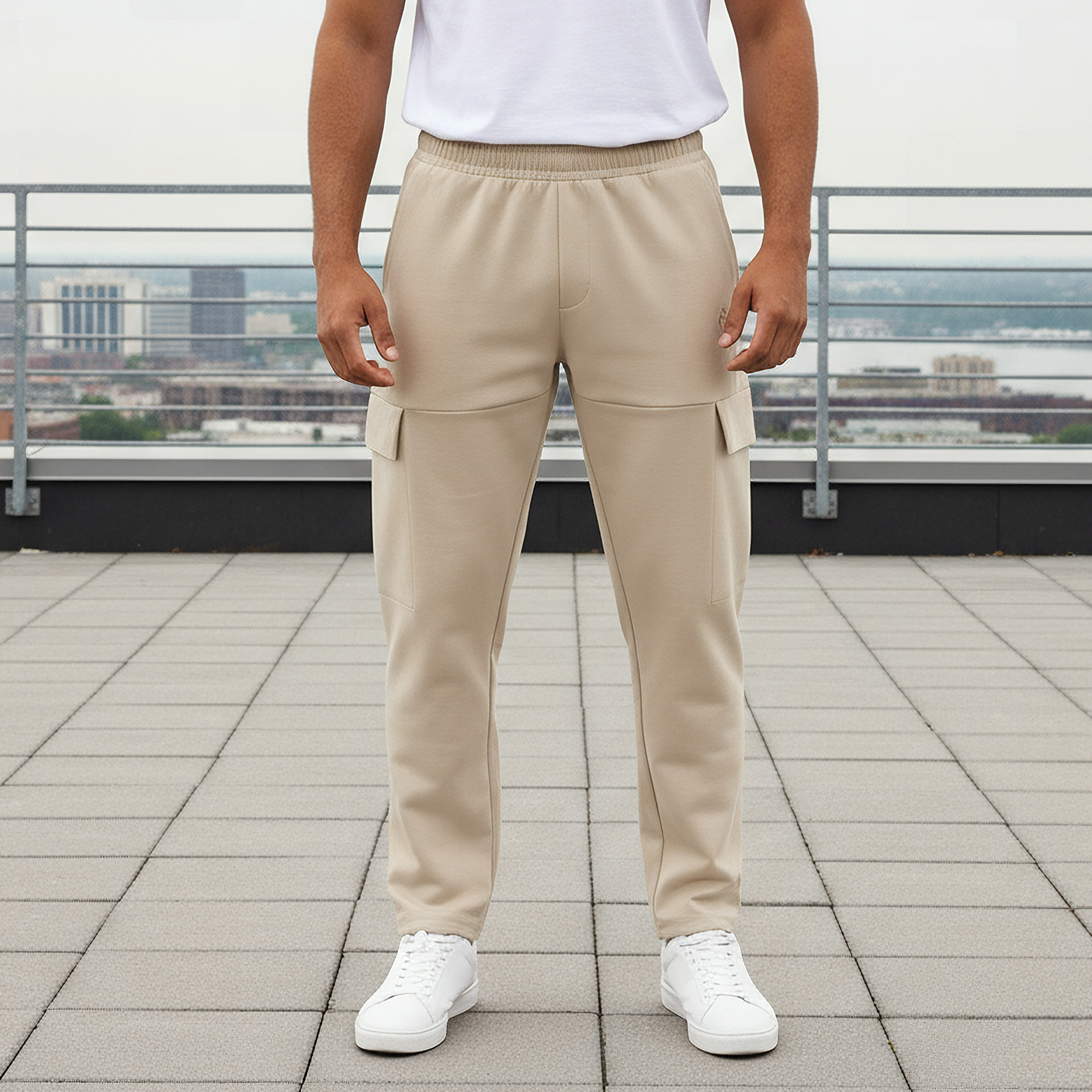 Men Regular Fit Cargo Joggers with Pockets-men-clothing-sportswearandactivewear-bottoms-joggers-image-1