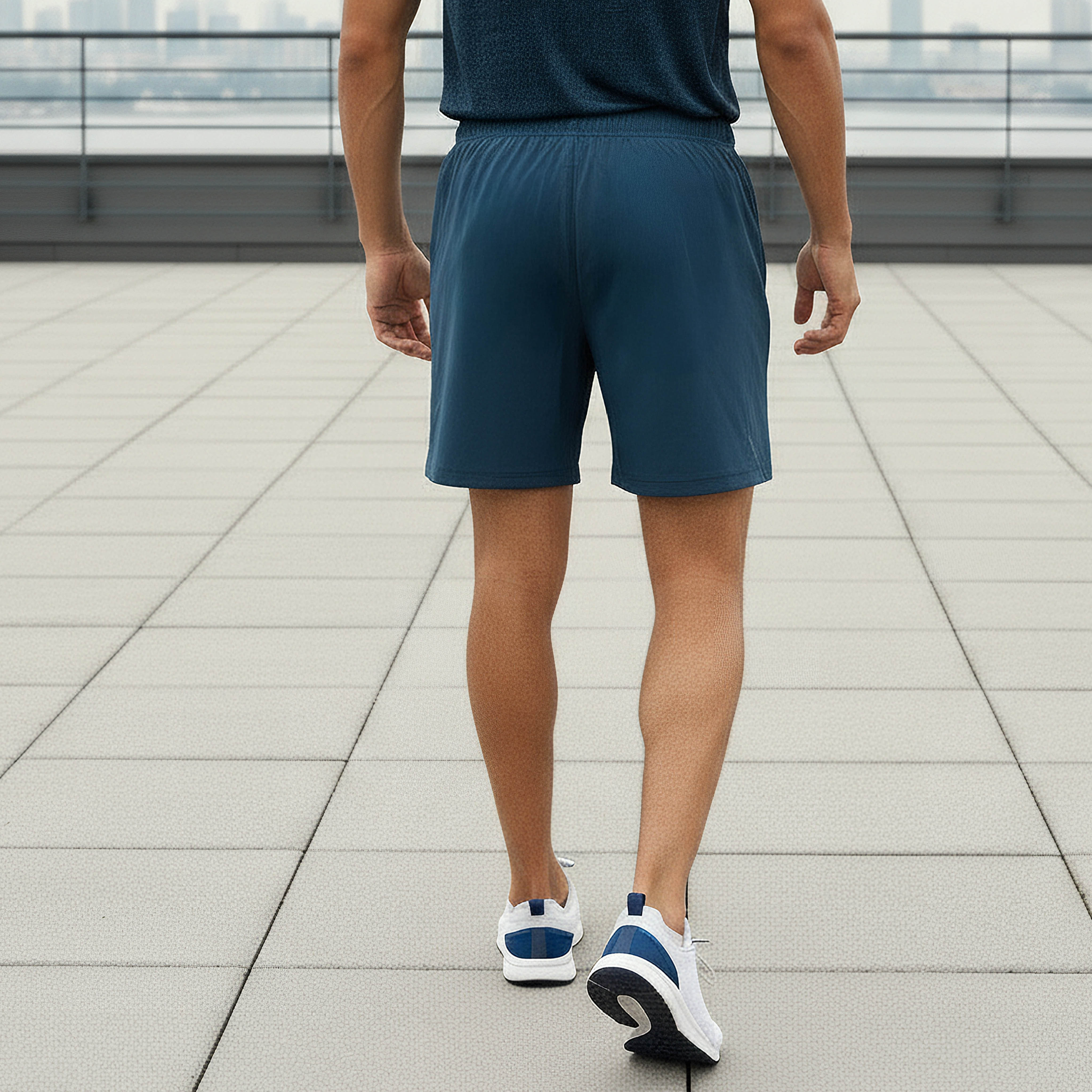 Men Regular Fit Performance Shorts with Panel-men-clothing-bottoms-shorts-image-3