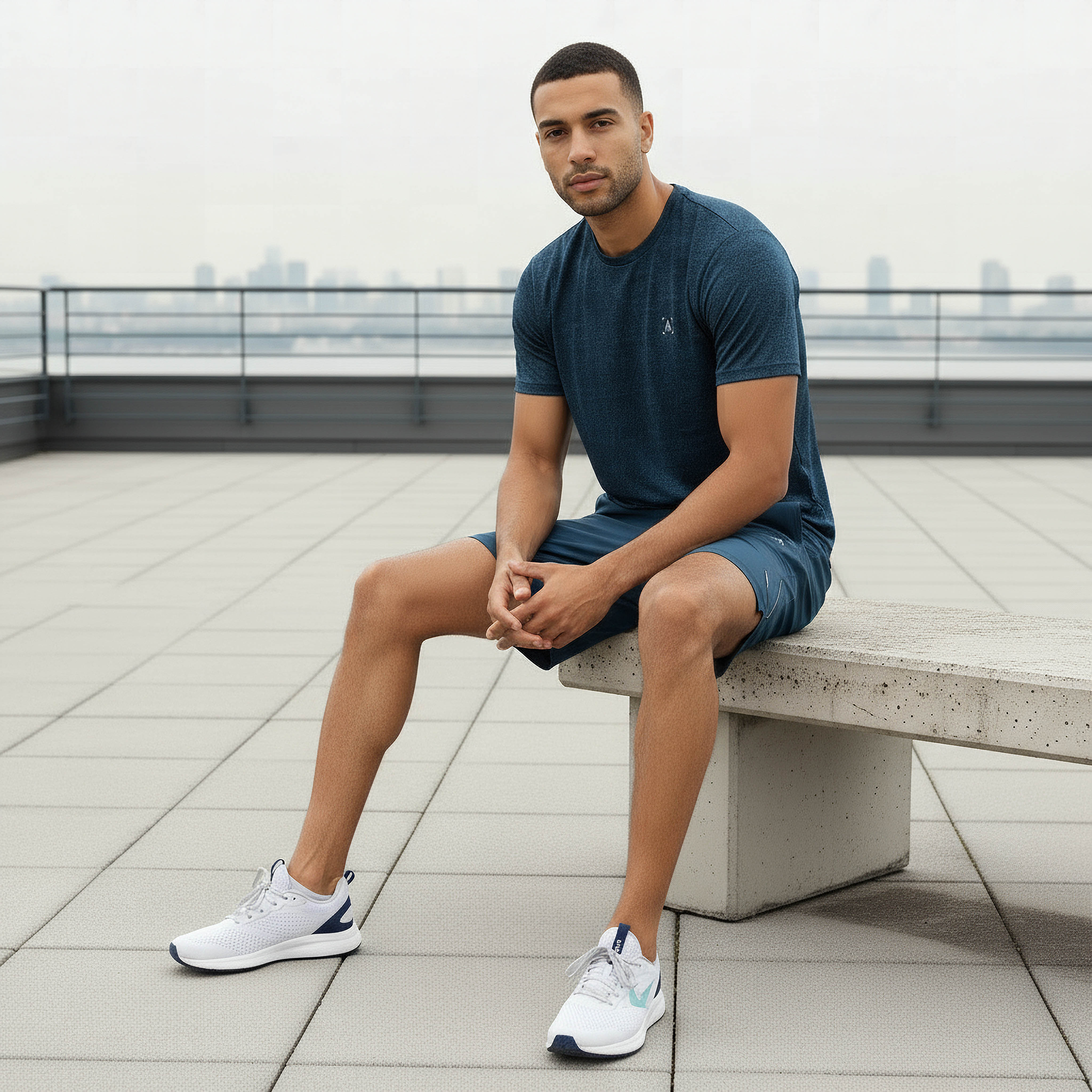 Men Regular Fit Performance Shorts with Panel-men-clothing-bottoms-shorts-image-5