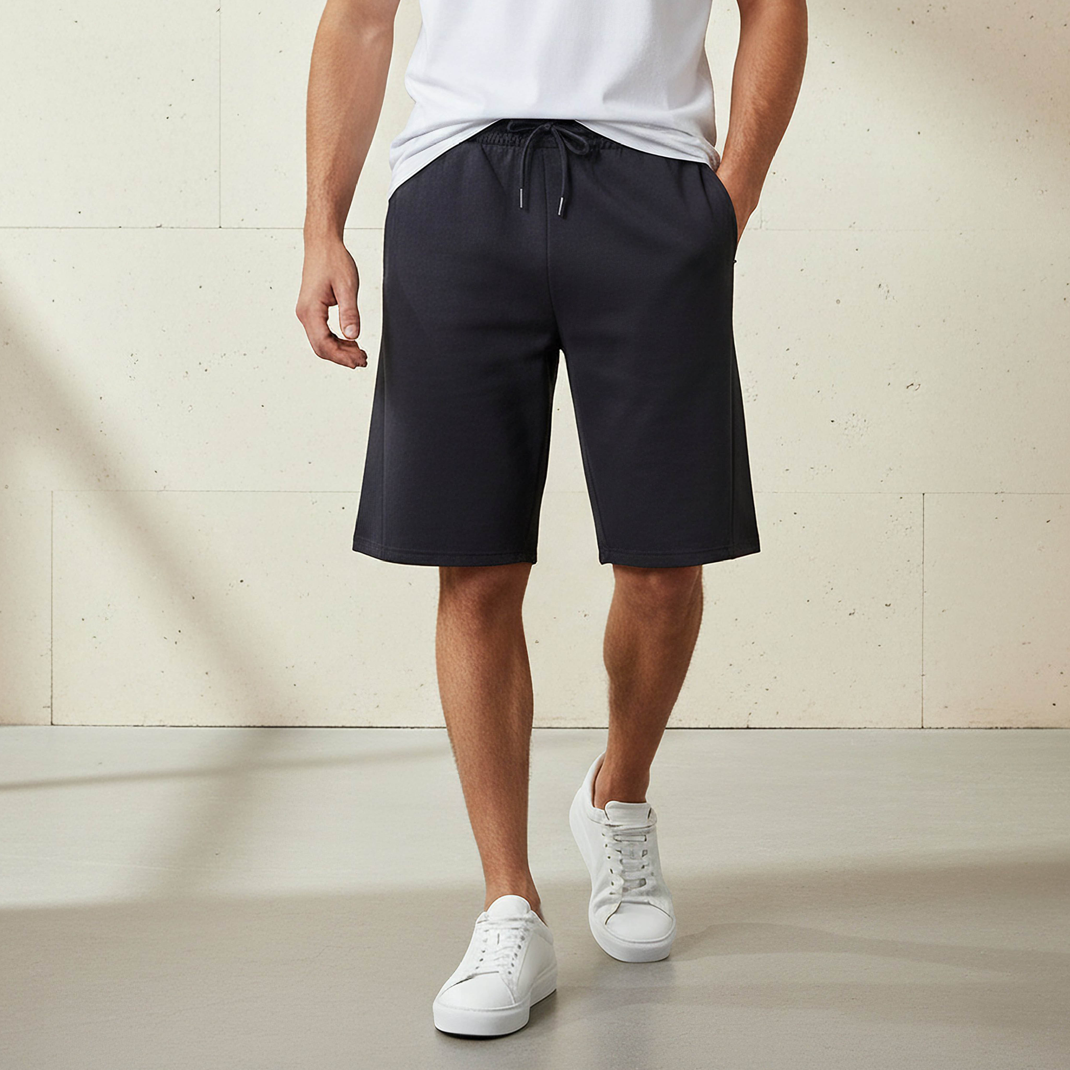 Men Performance Non-Stretch Panelled Shorts-men-clothing-bottoms-shorts-image-1