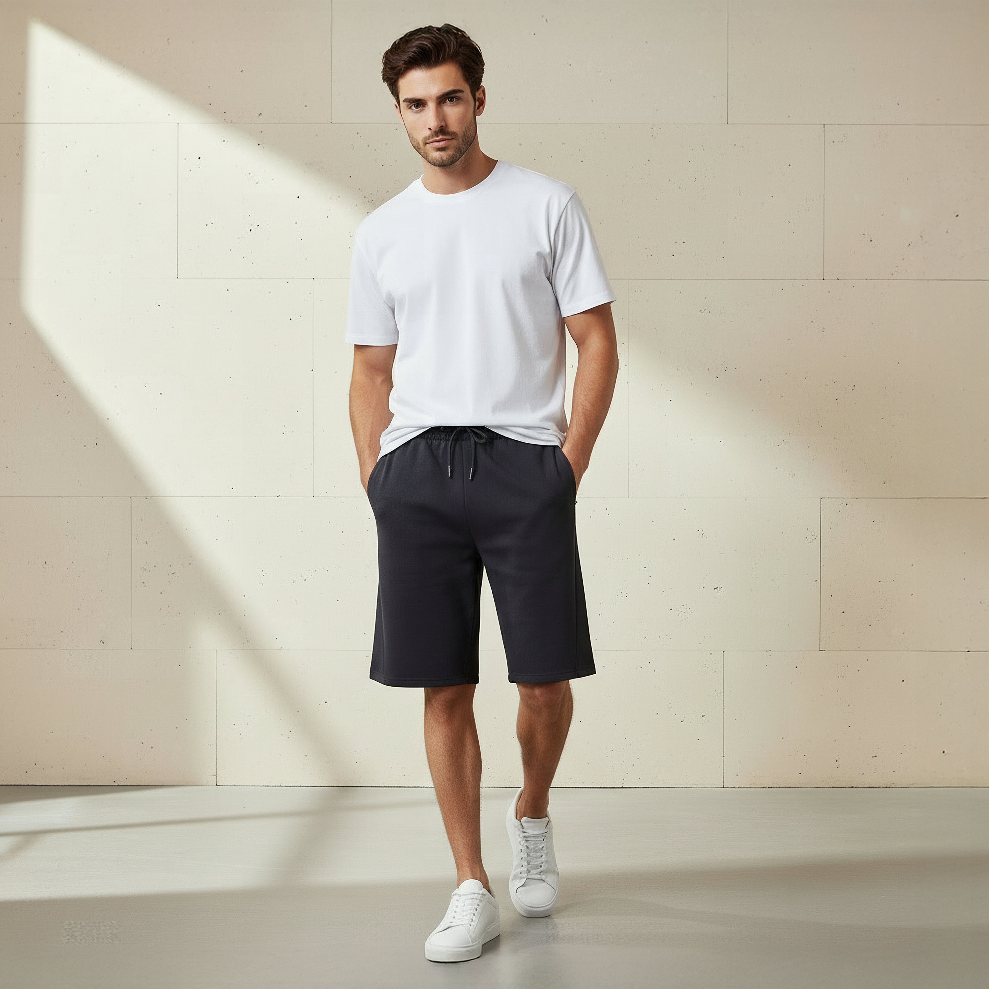 Men Performance Non-Stretch Panelled Shorts-men-clothing-bottoms-shorts-image-2