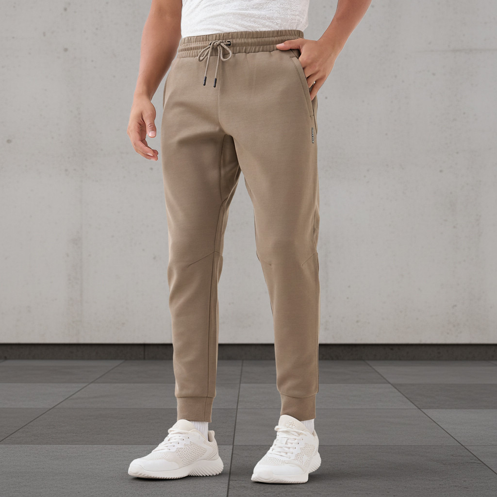 بنطلون رياضي رجالي بقصة عادية ورباط خصر-men-clothing-sportswearandactivewear-bottoms-joggers-image-1