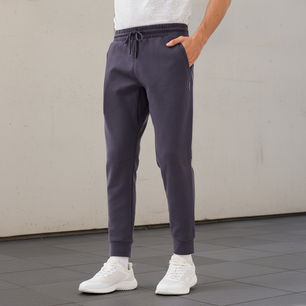 Men Regular Fit Joggers with Drawstring Waist-men-clothing-sportswearandactivewear-bottoms-joggers-image-1
