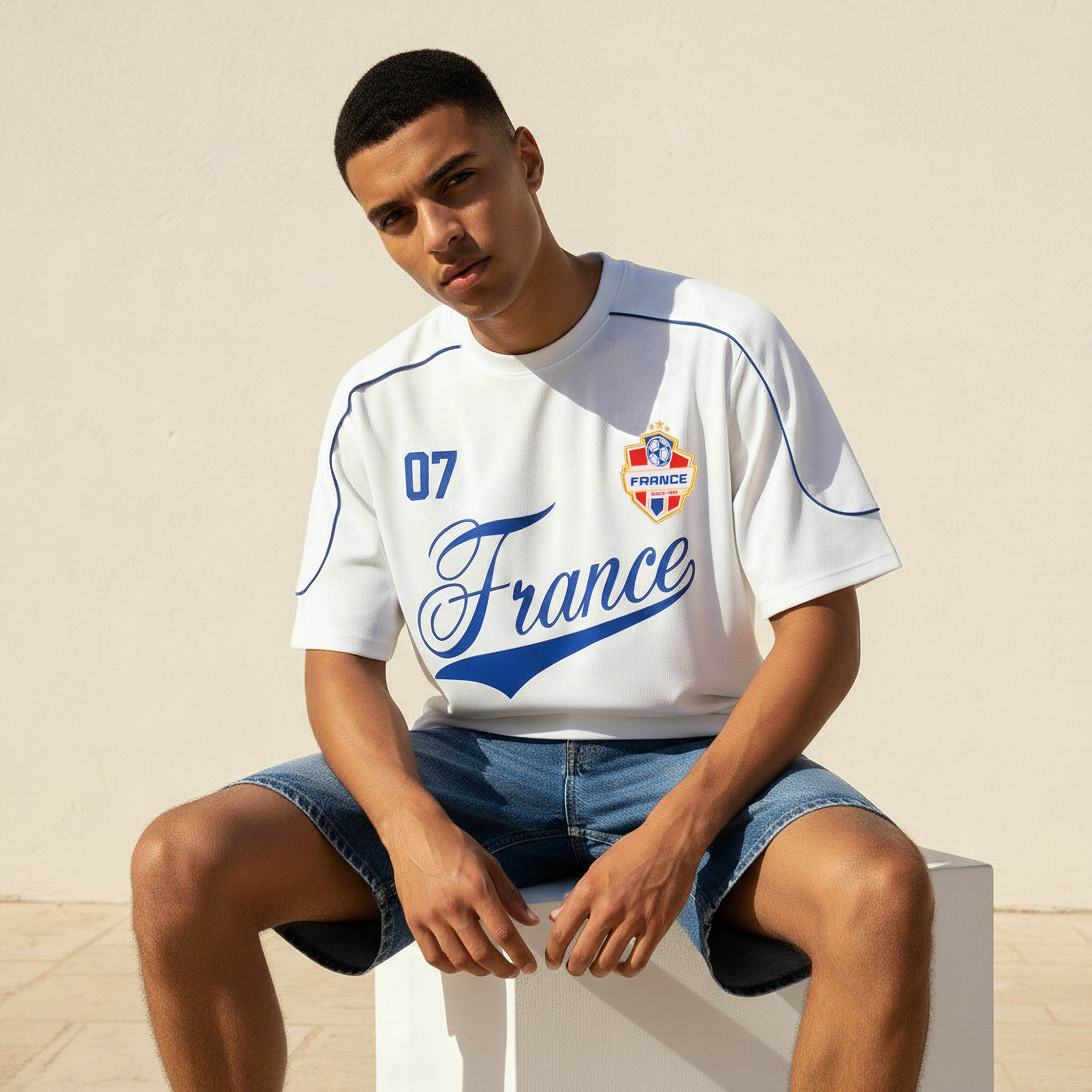 Men Relaxed Fit France Football Jersey-men-clothing-sportswearandactivewear-tshirtsandpolos-image-1