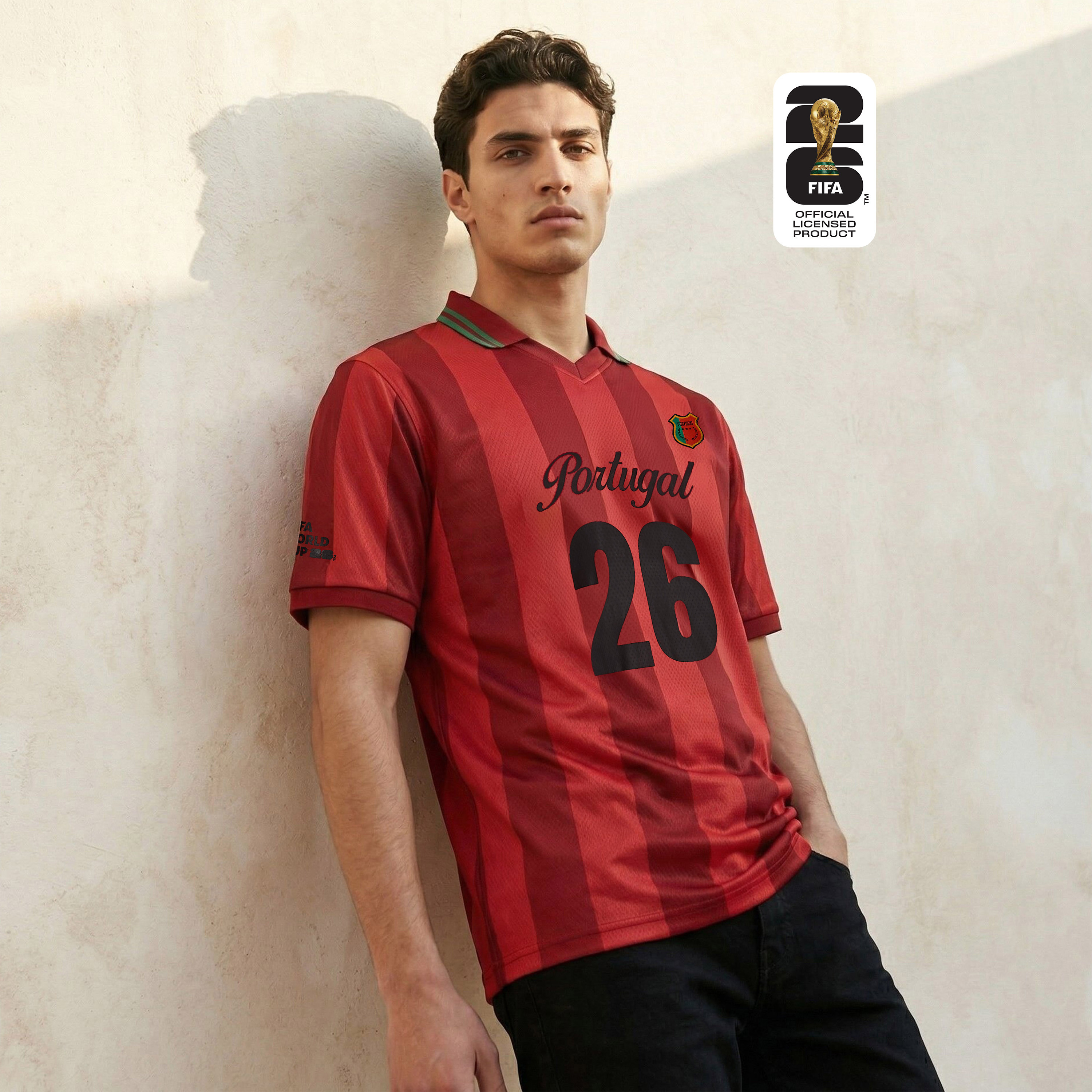 FIFA 26 Portugal Men Collared Neck Short Sleeve T-shirt-men-clothing-sportswearandactivewear-tshirtsandpolos-image-1