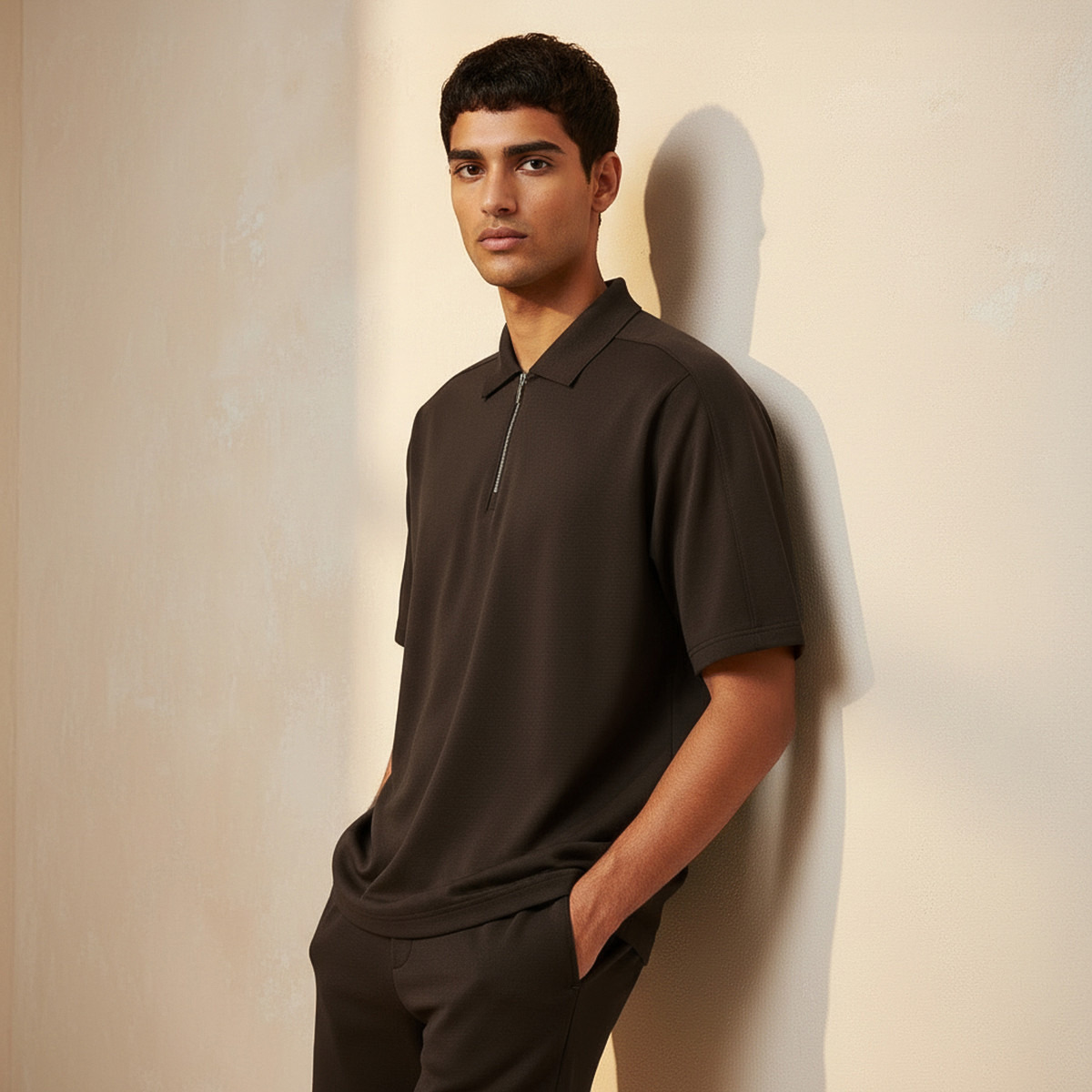 Love Pangolin Men Half Zip Polo T-shirt-men-clothing-tshirtsandpolos-polos-image-1