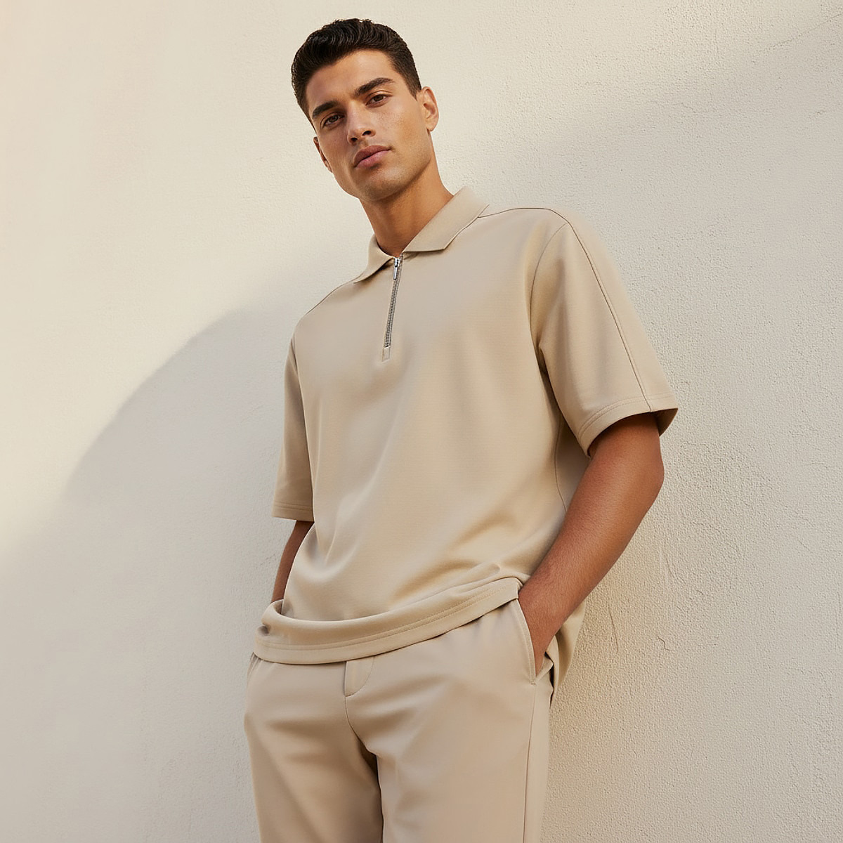 Love Pangolin Men Half Zip Polo T-shirt-men-clothing-tshirtsandpolos-polos-image-1