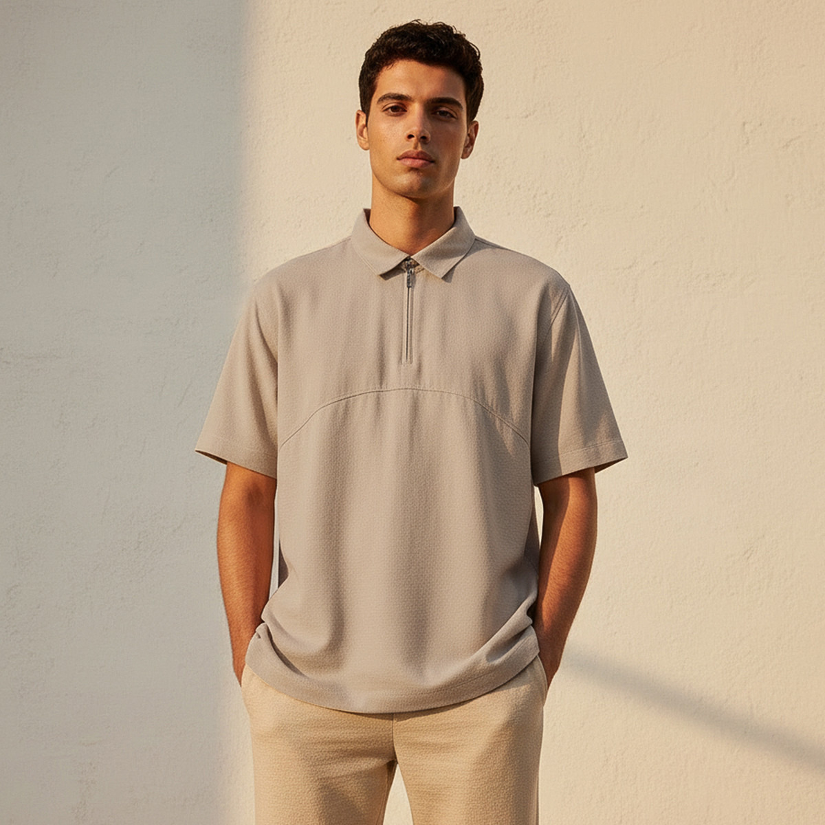 Love Pangolin Men Zip Through Polo T-shirt-men-clothing-sportswearandactivewear-tshirtsandpolos-image-1