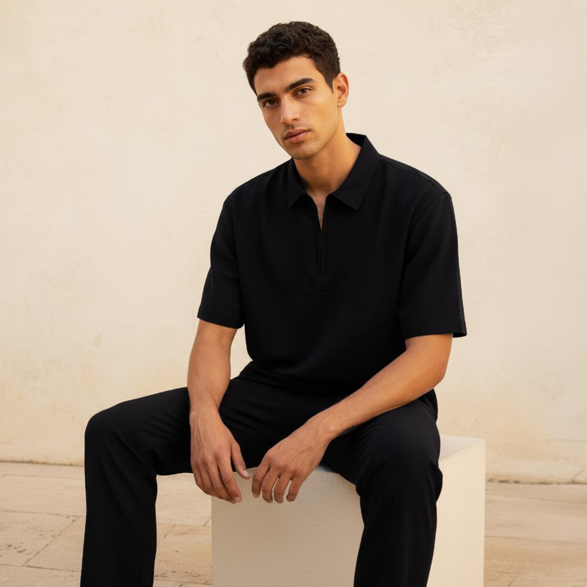 Love Pangolin Men Zip Through Polo T-shirt-men-clothing-sportswearandactivewear-tshirtsandpolos-image-1
