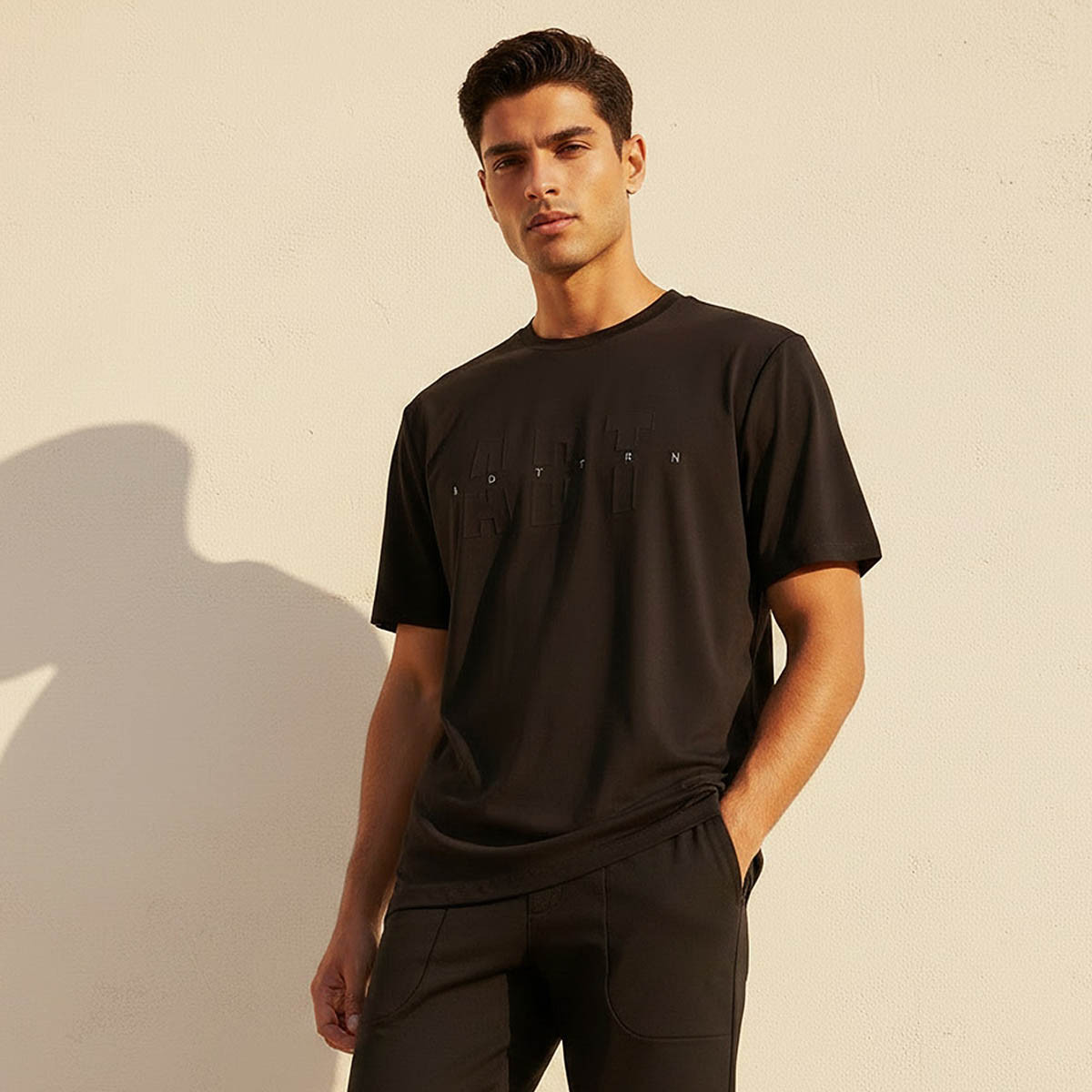 Men Embossed Detail 2 Way Stretch T-shirt-men-clothing-sportswearandactivewear-tshirtsandpolos-image-1