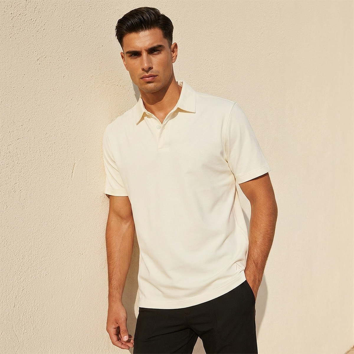 تيشيرت بولو مرن بياقة كلاسيكية أنيقة-men-clothing-sportswearandactivewear-tshirtsandpolos-image-1