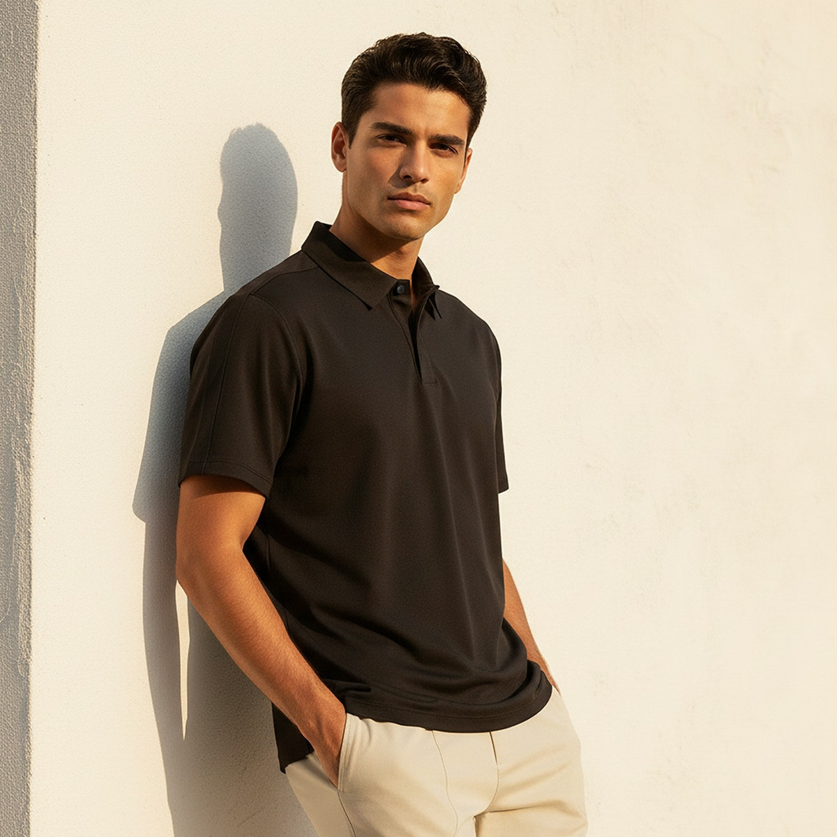 تيشيرت بولو مرن بياقة كلاسيكية أنيقة-men-clothing-sportswearandactivewear-tshirtsandpolos-image-1
