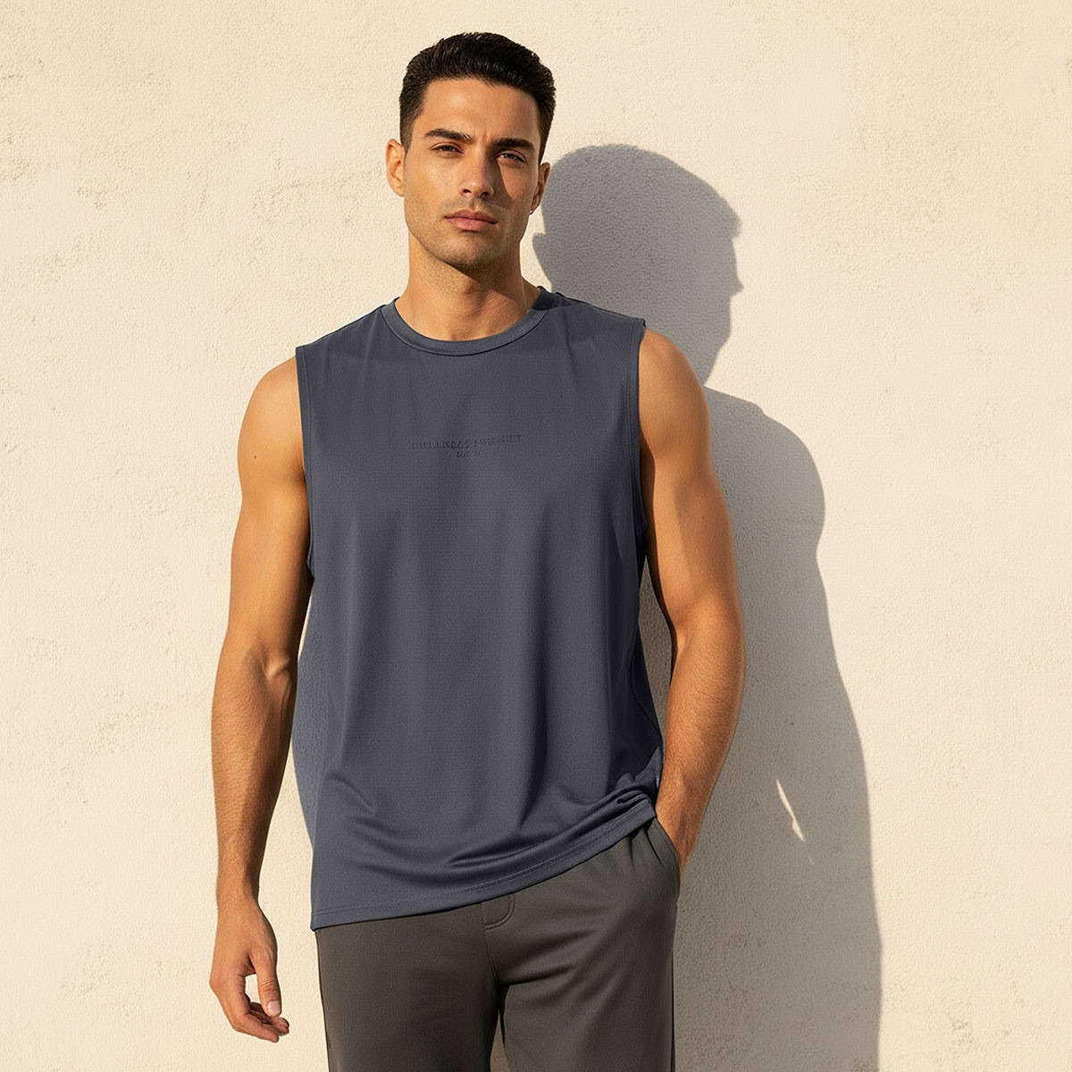 Crew Neck Sleeveless T-shirt-men-clothing-sportswearandactivewear-tshirtsandpolos-image-1
