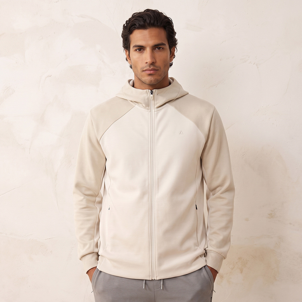Colourblock Zip Through Hoodie with Pocket-men-winterwear-hoodiesandsweatshirts-image-1