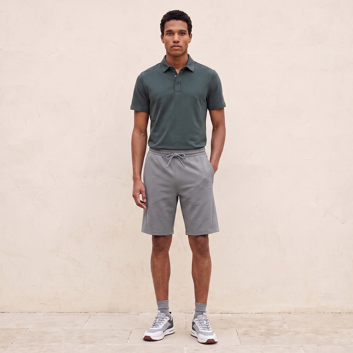 Elasticated Drawstring Shorts with Pockets-men-clothing-bottoms-shorts-image-2