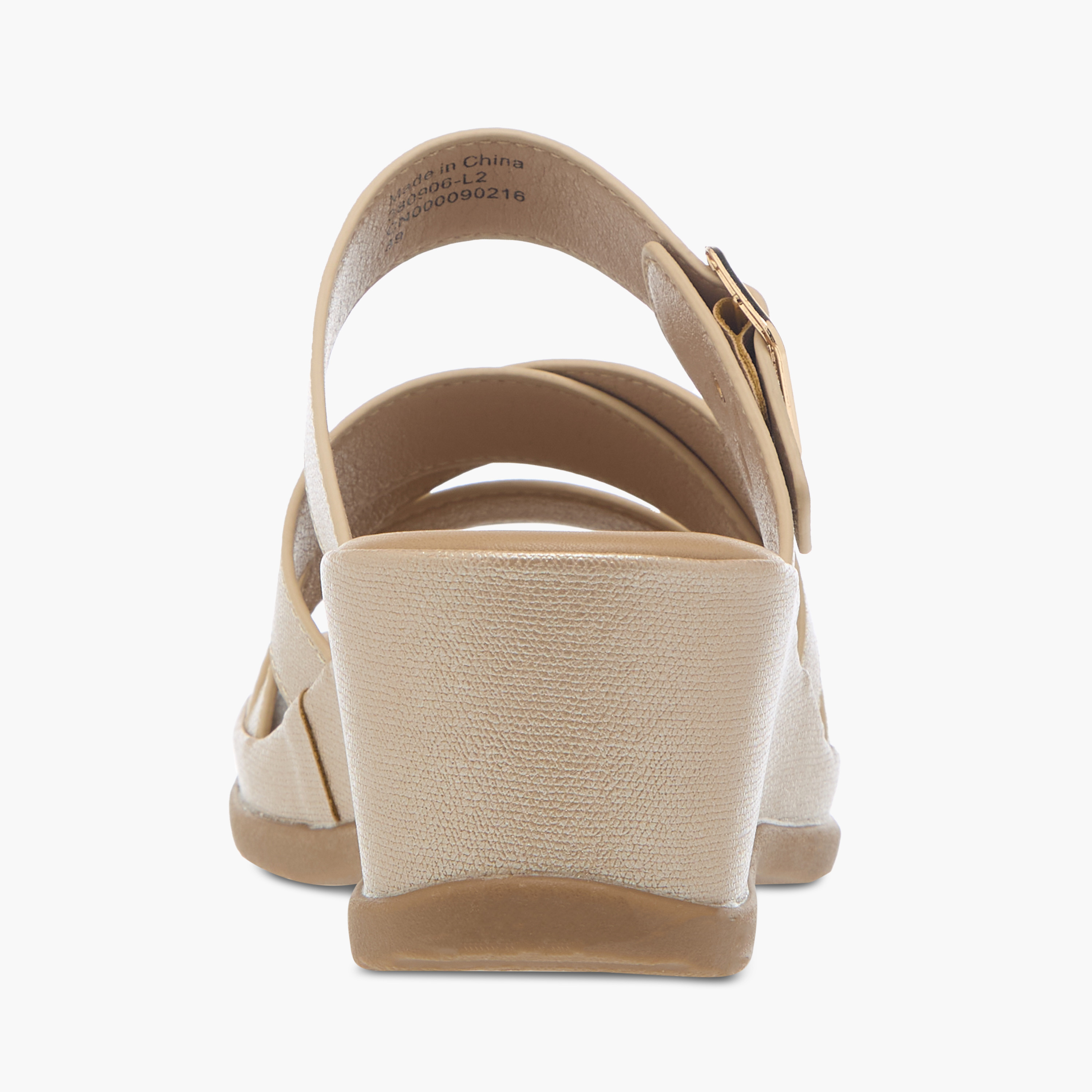 صندل مريح سهل الارتداء بارز الملمس بكعب ويدج وإبزيم من فلورا بيلا-women-shoes-sandals-heeled-image-5