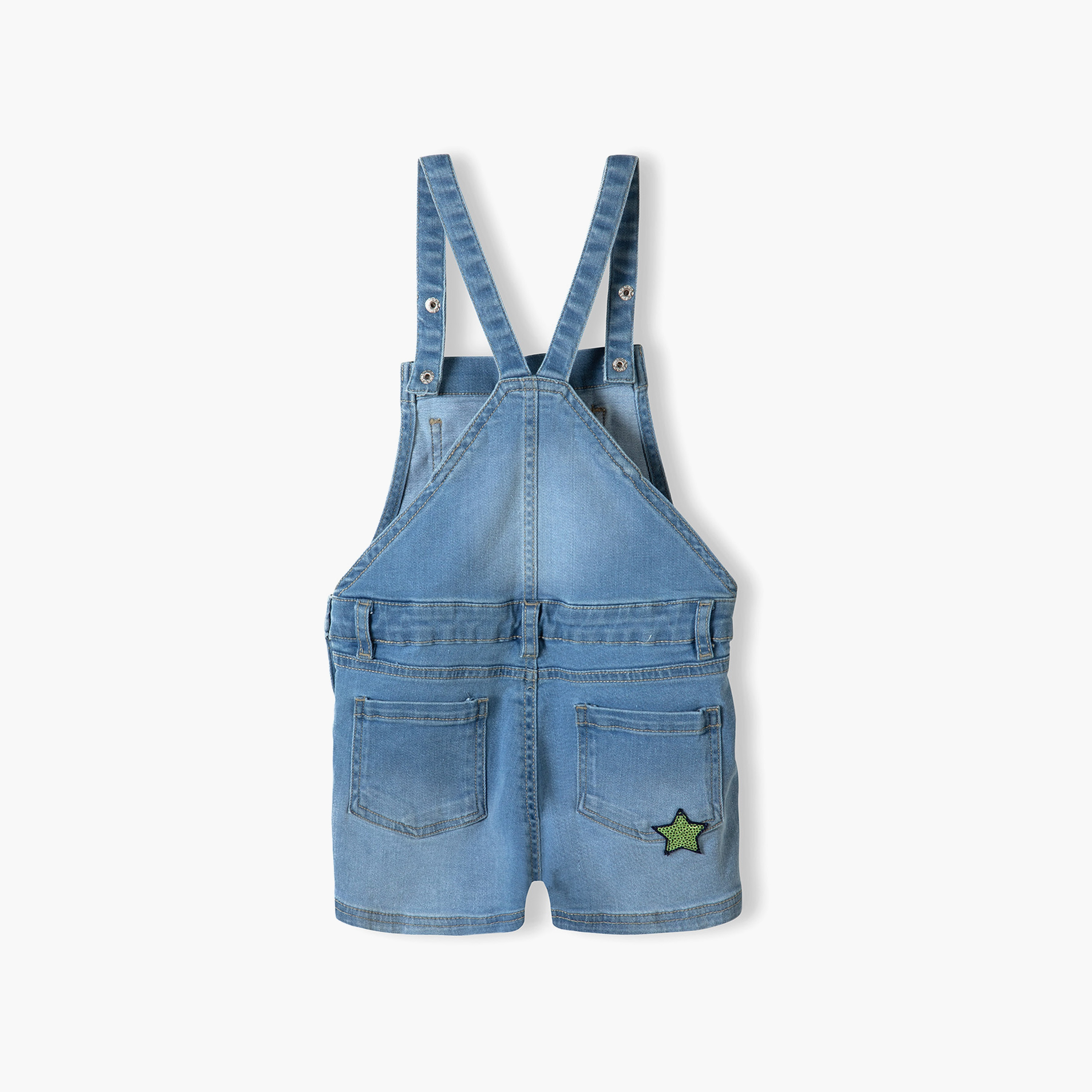 Minoti Embellished Sleeveless Dungarees with Neon Sequins-girls-clothing-rompers-image-4