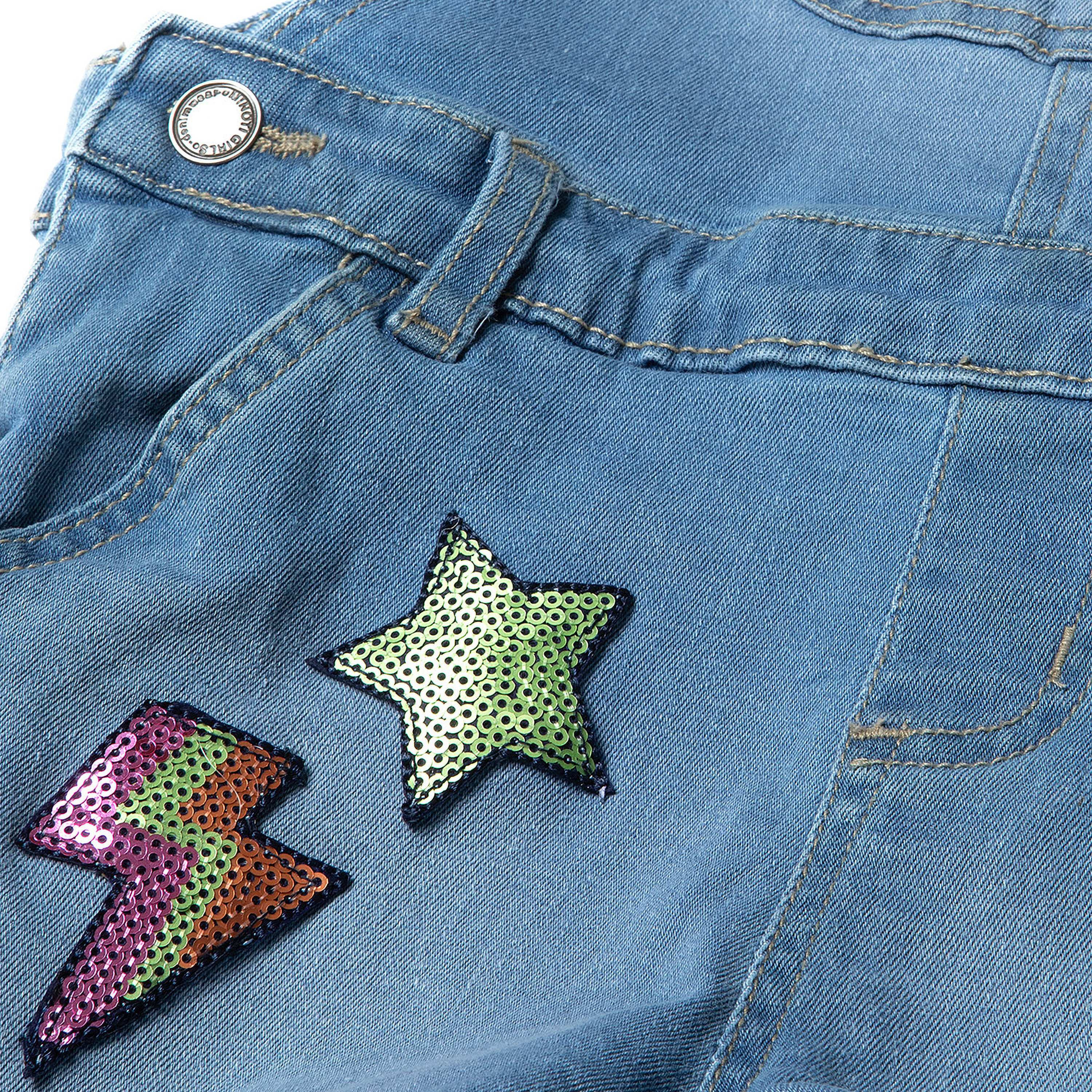 Minoti Embellished Sleeveless Dungarees with Neon Sequins-girls-clothing-rompers-image-5