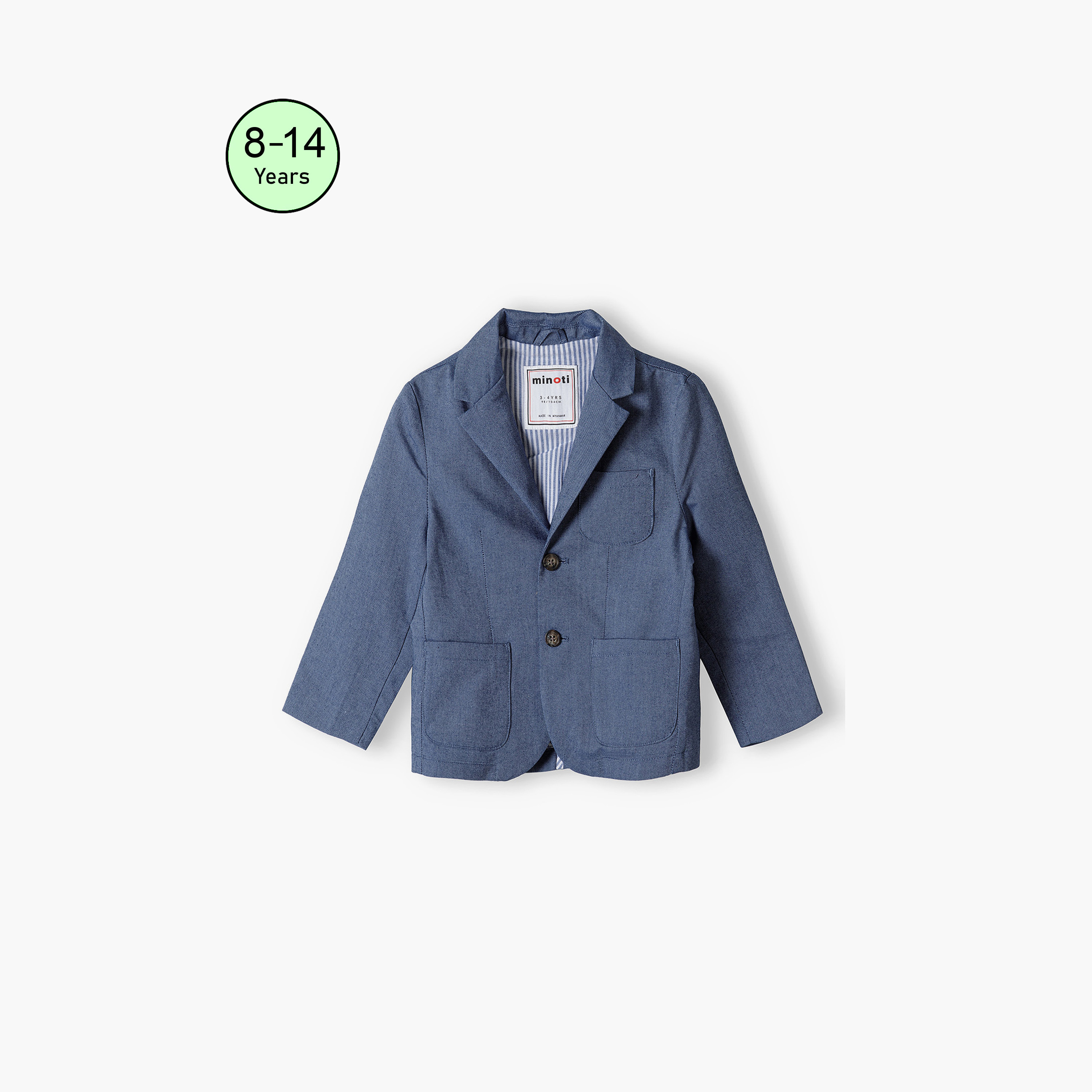 Minoti Lapel Collar Oxford Blazer-boys-clothing-jacketsandcoats-image-1