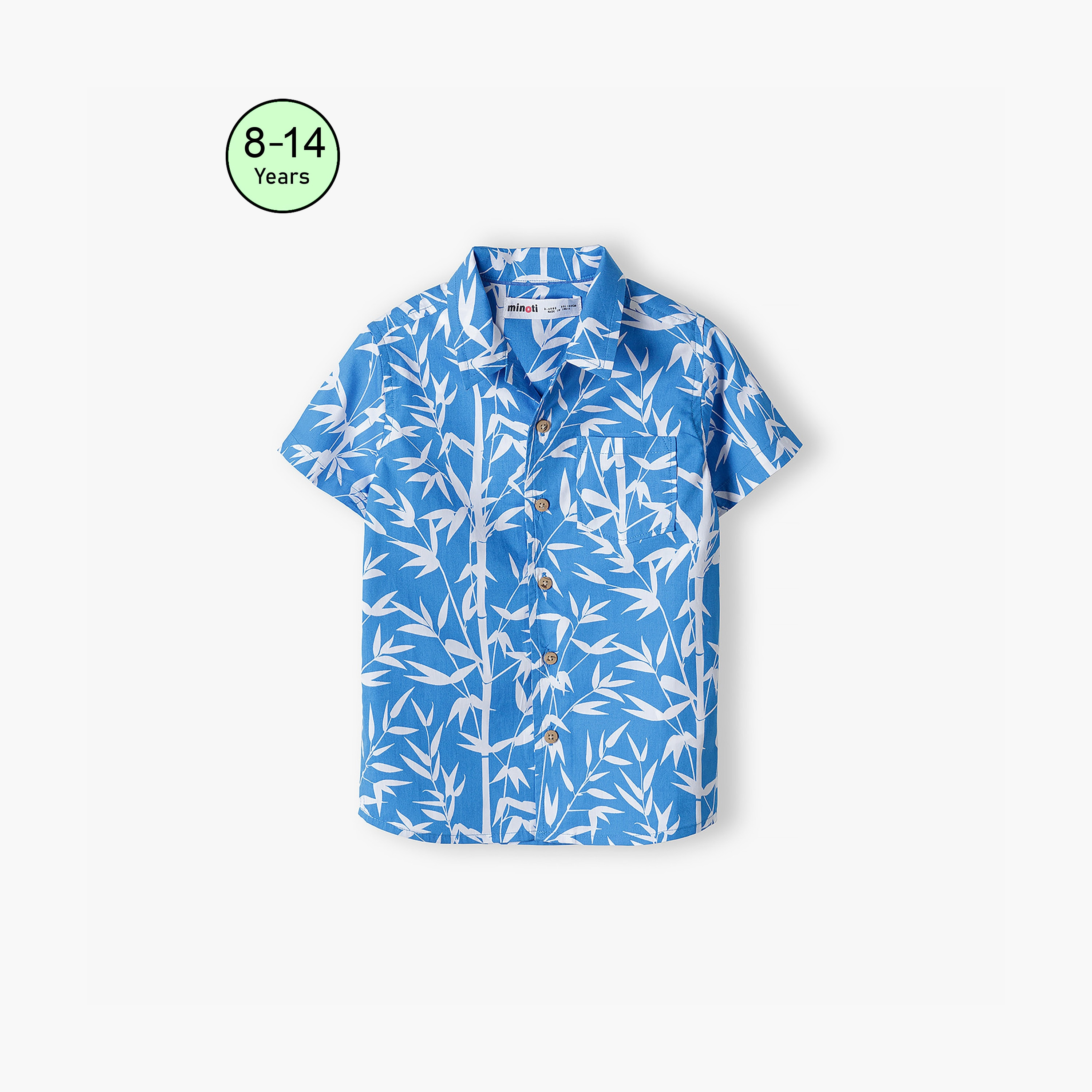 Minoti Printed Short Sleeves Poplin Shirt-cpkids-clothing-boys-tops-shirts-image-1
