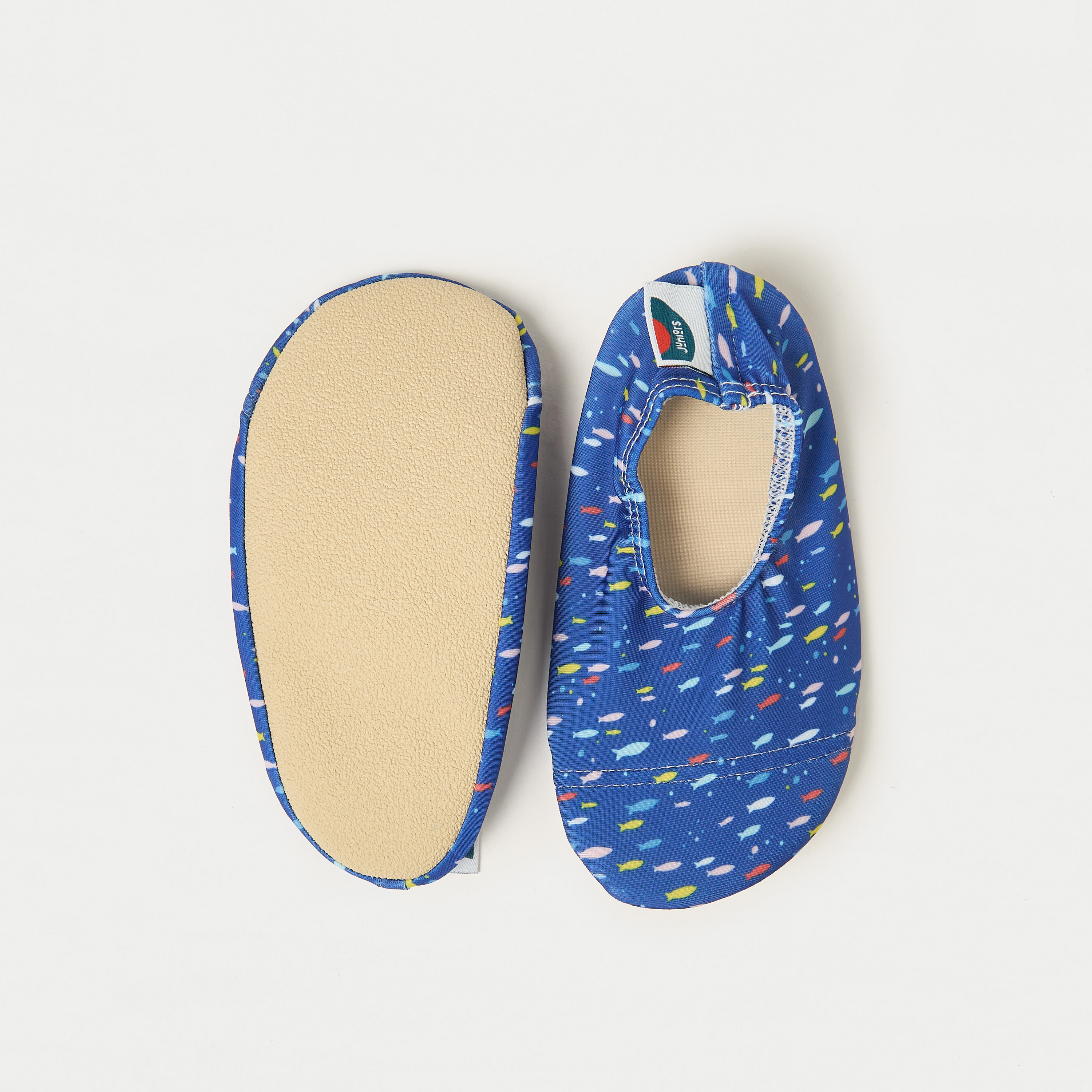 Juniors All-Over Fish Print Anti-Slip Swimming Slippers-boys-clothing-sportswear-swimwear-image-2