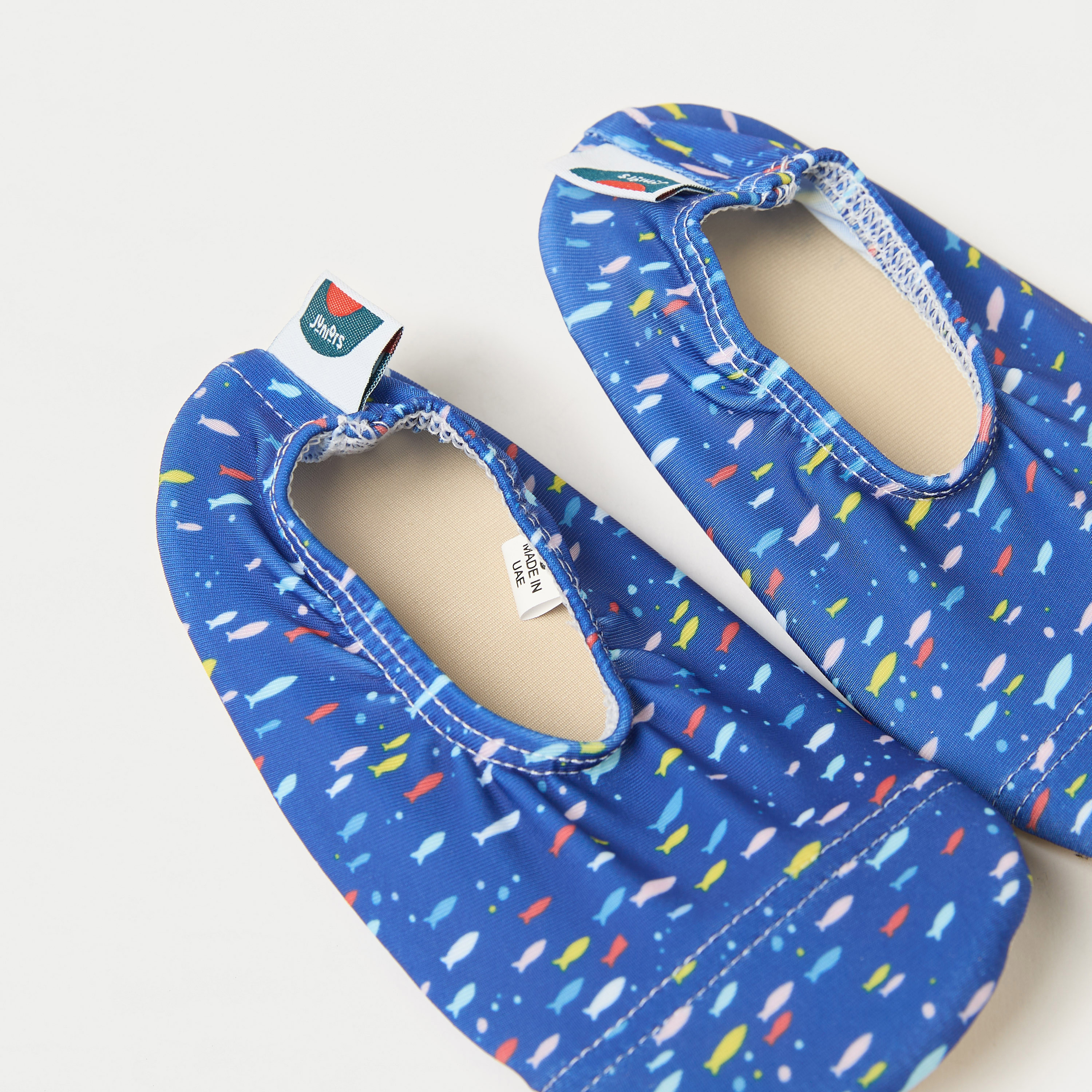 Juniors All-Over Fish Print Anti-Slip Swimming Slippers-boys-clothing-sportswear-swimwear-image-3