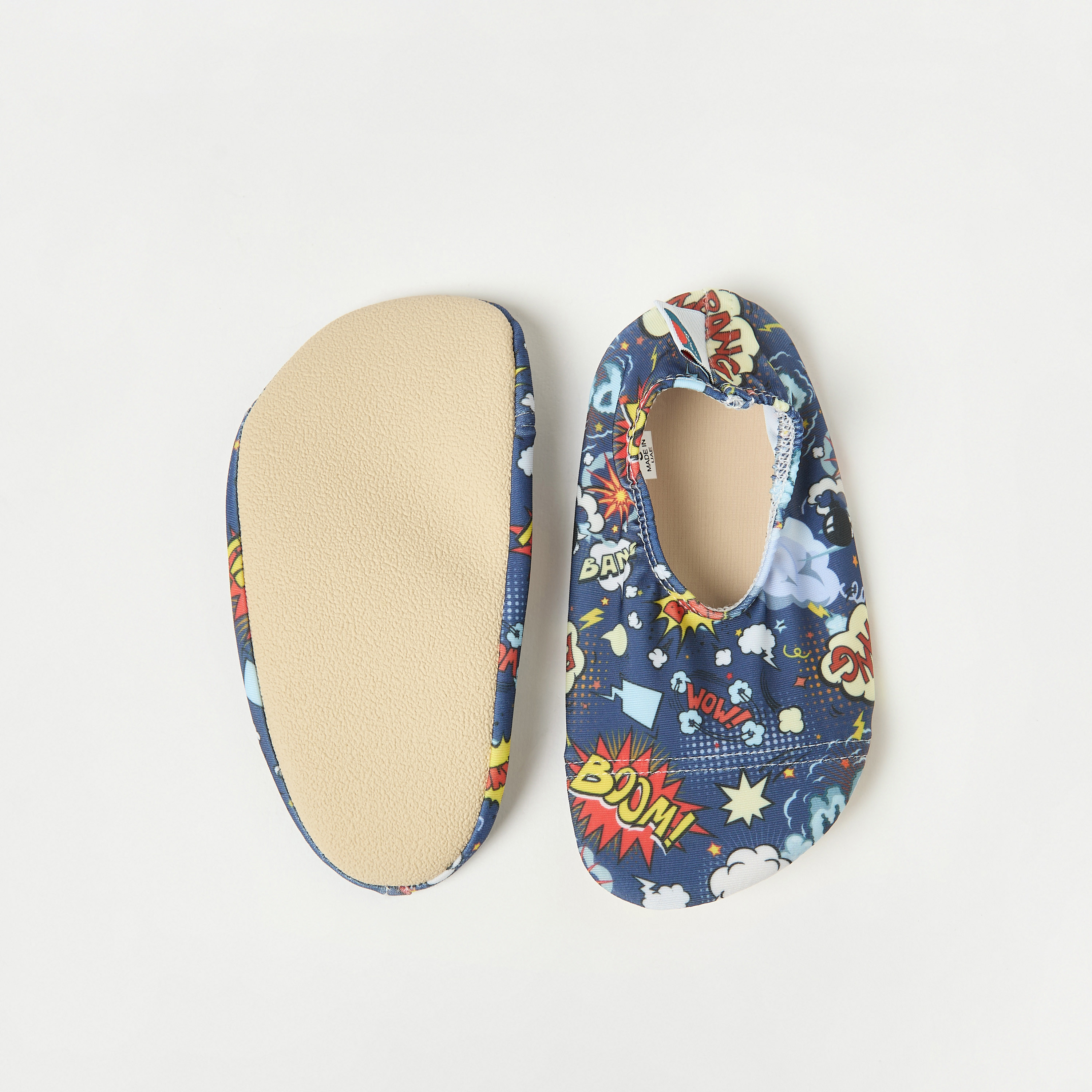 Juniors All-Over Graphic Print Anti-Slip Swimming Slippers-boys-clothing-sportswear-swimwear-image-2