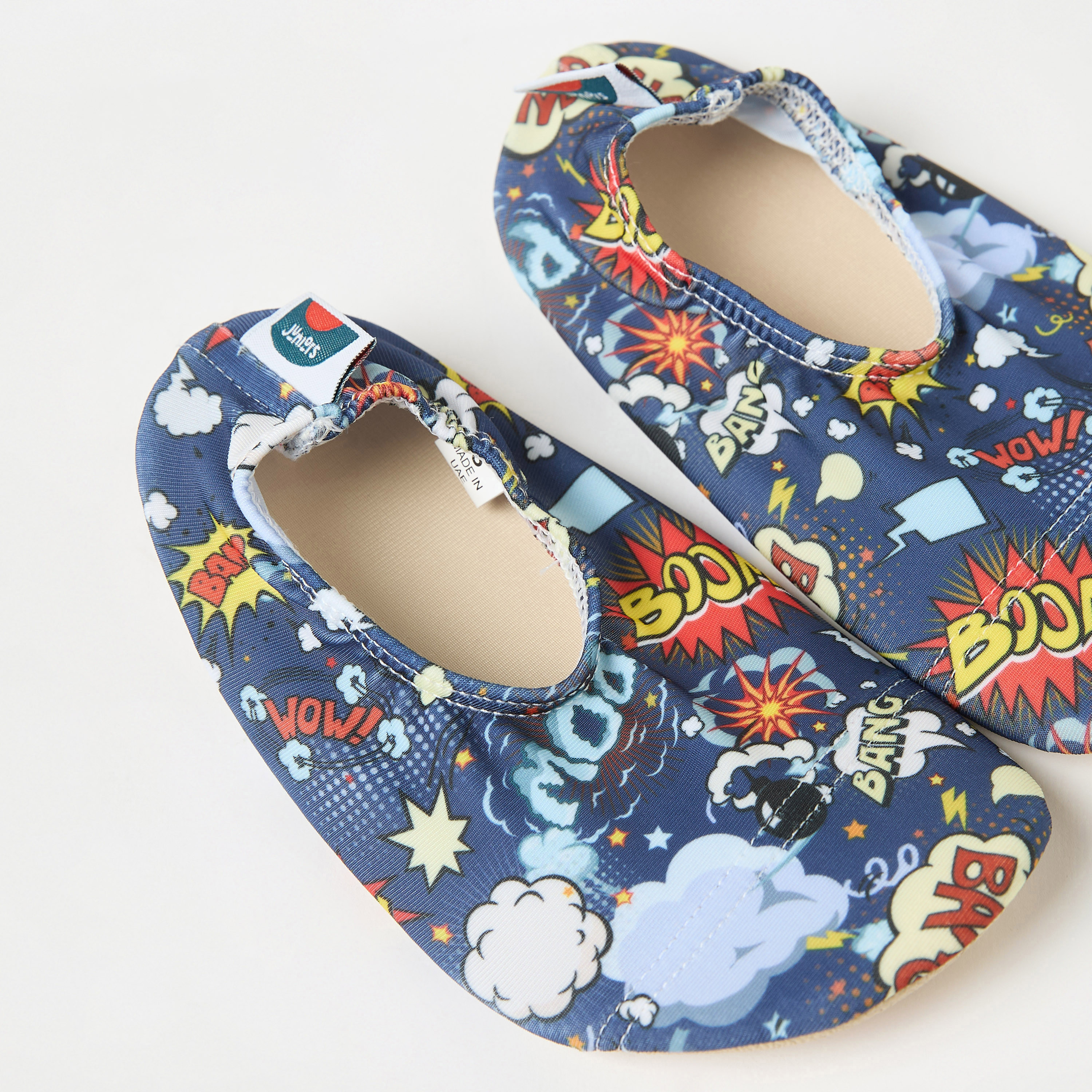 Juniors All-Over Graphic Print Anti-Slip Swimming Slippers-boys-clothing-sportswear-swimwear-image-3