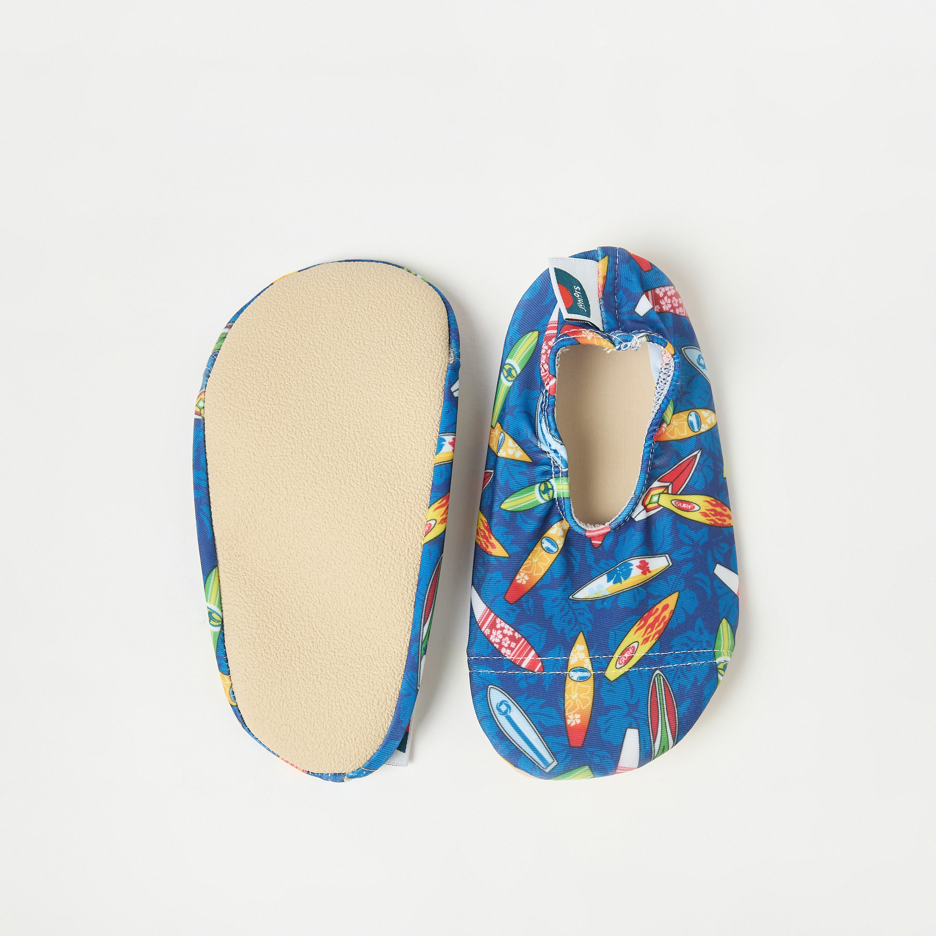 Juniors All-Over Surf Board Print Anti-Slip Swimming Slippers-boys-clothing-sportswear-swimwear-image-2