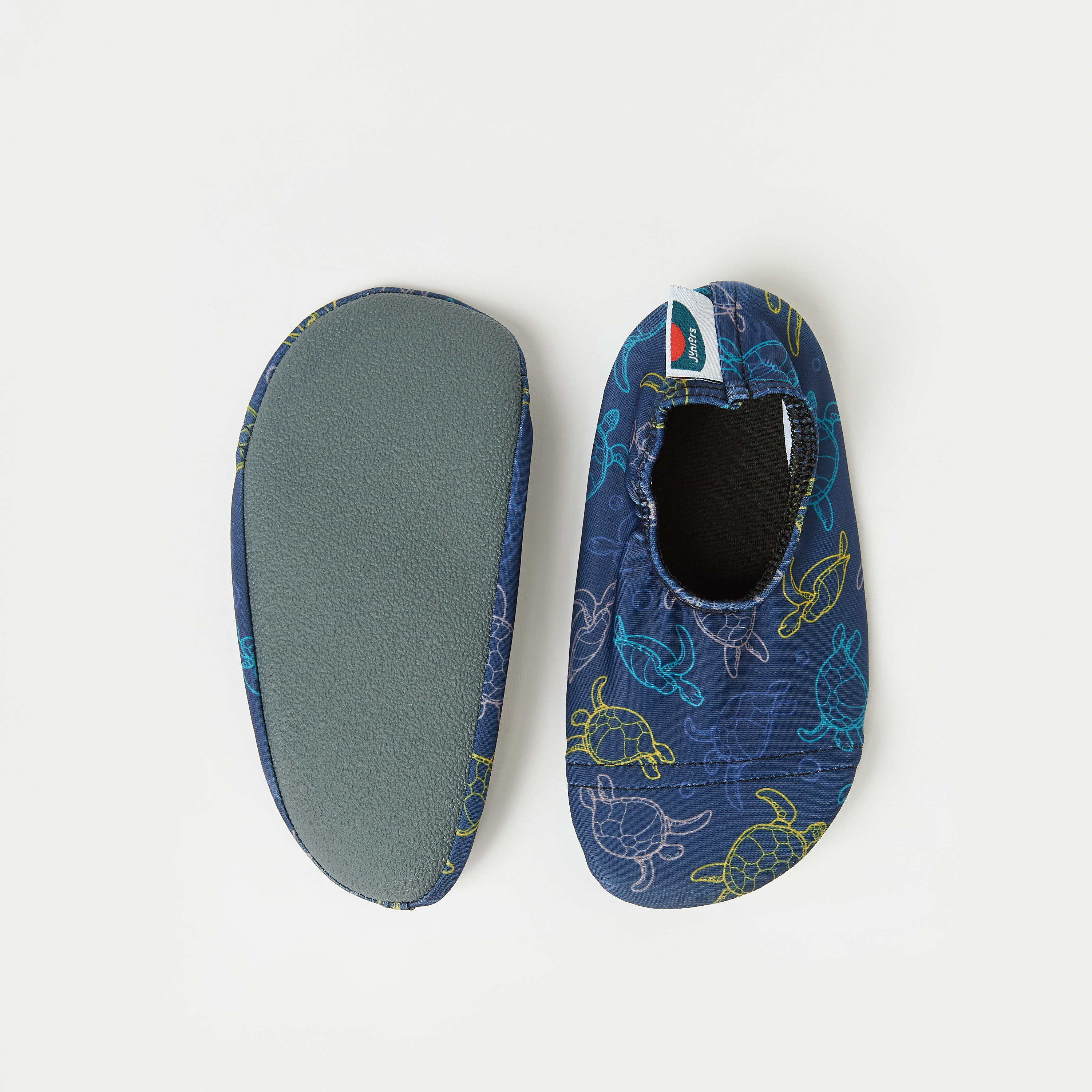 Juniors All-Over Turtle Print Anti-Slip Swimming Slippers-boys-clothing-sportswear-swimwear-image-2