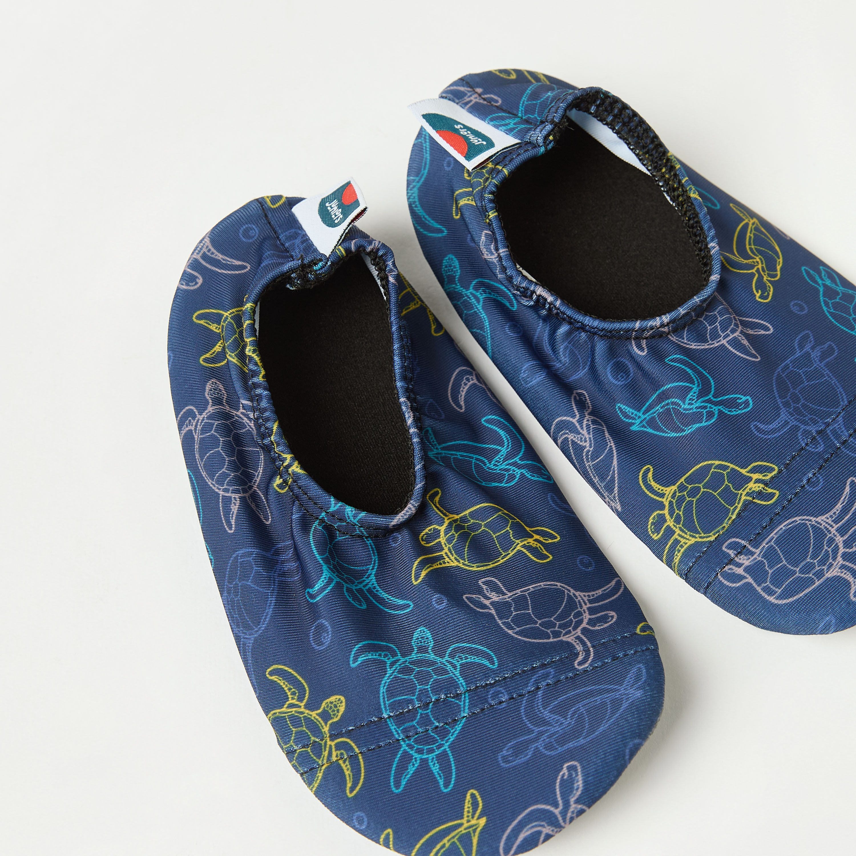 Juniors All-Over Turtle Print Anti-Slip Swimming Slippers-boys-clothing-sportswear-swimwear-image-3
