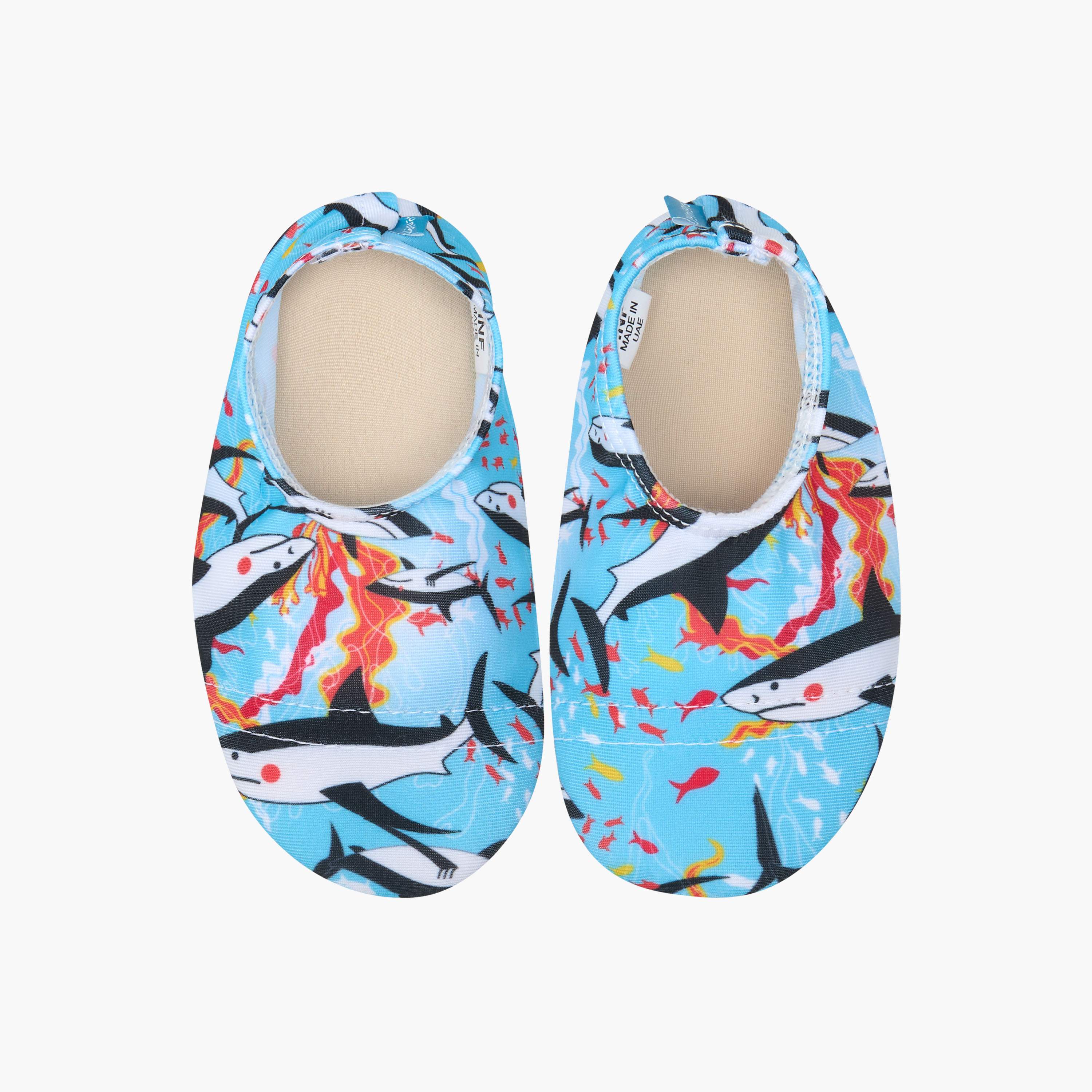 Juniors Shark Print Slip-On Pool Shoes-baby-boys-clothing-swimwear-image-1