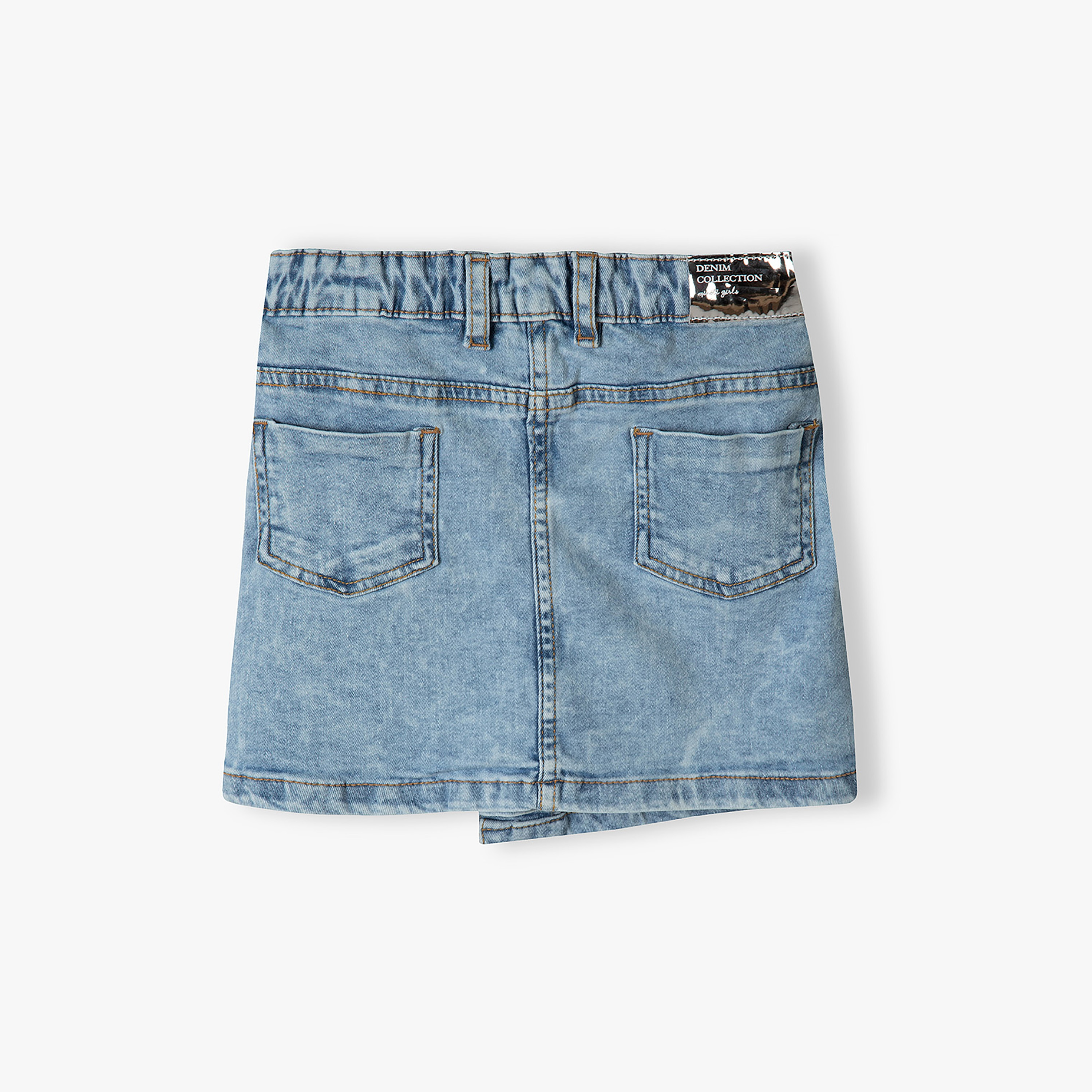 Minoti Solid Acid Wash Denim Skirt-girls-clothing-bottoms-skirts-image-4