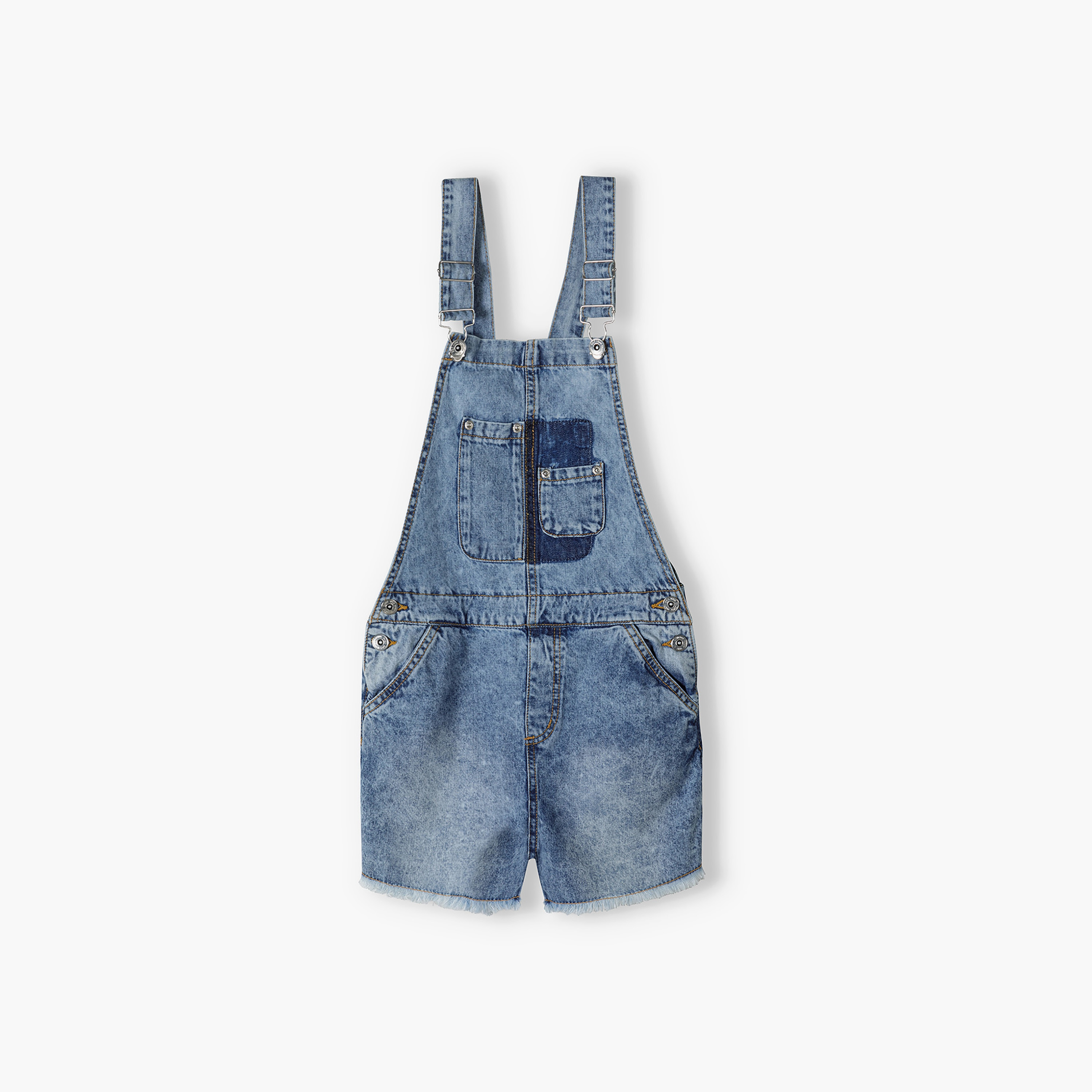 Minoti Solid Sleeveless Dungarees-girls-clothing-rompers-image-2