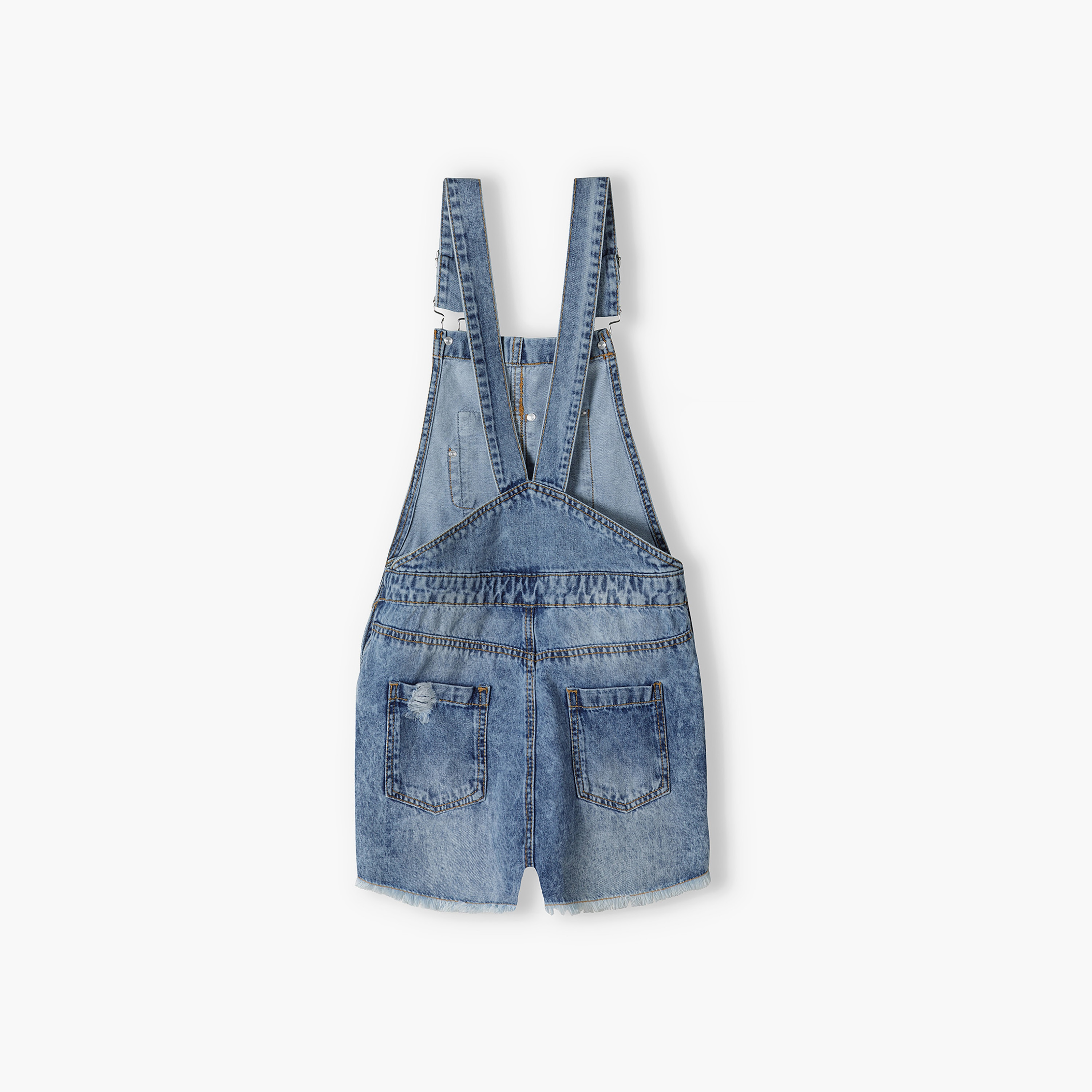 Minoti Solid Sleeveless Dungarees-girls-clothing-rompers-image-3