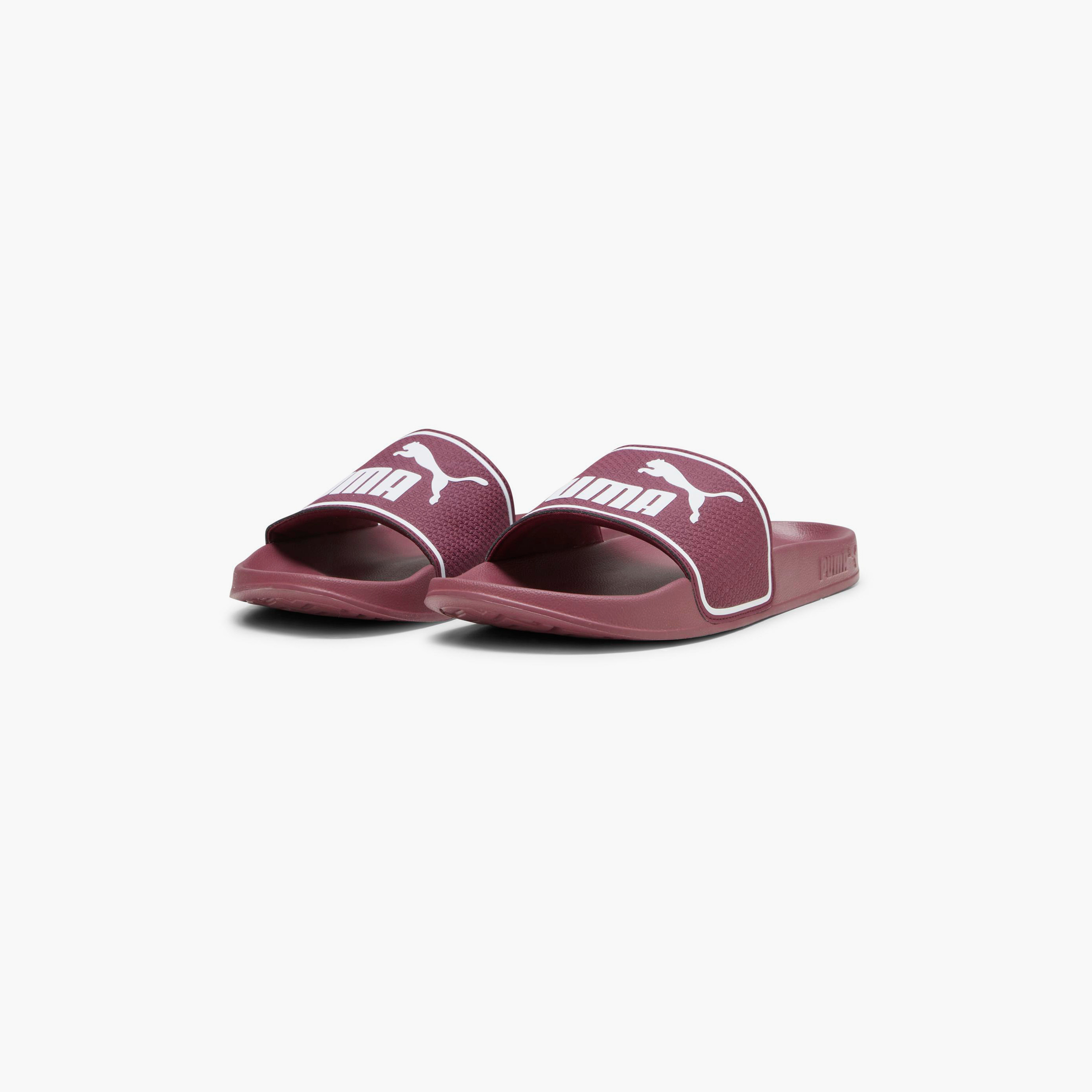 Burgundy shop puma slides