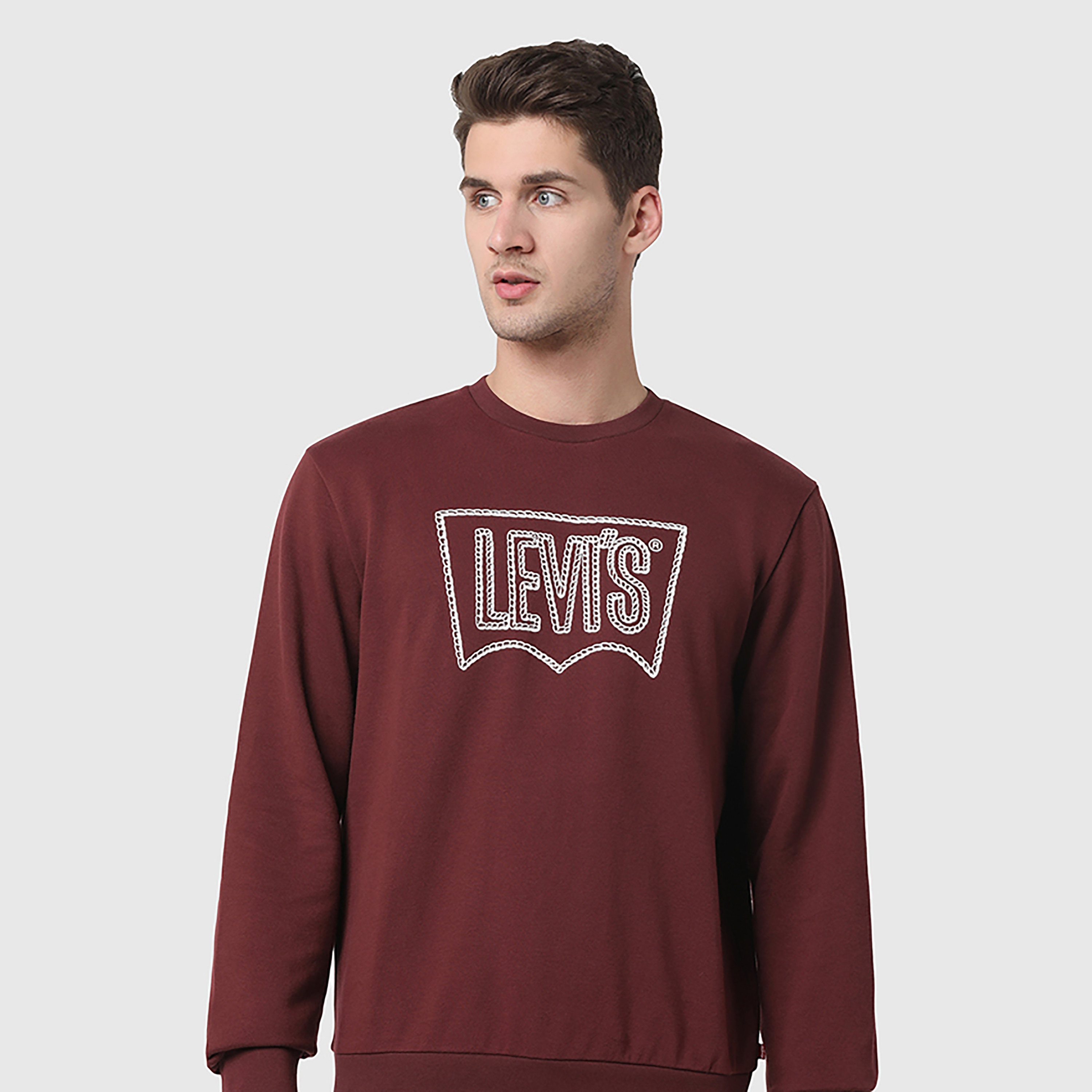 Levi's Logo Round Neck Long Sleeves Men's Sweatshirt-men-clothing-hoodiesandsweatshirts-image-1