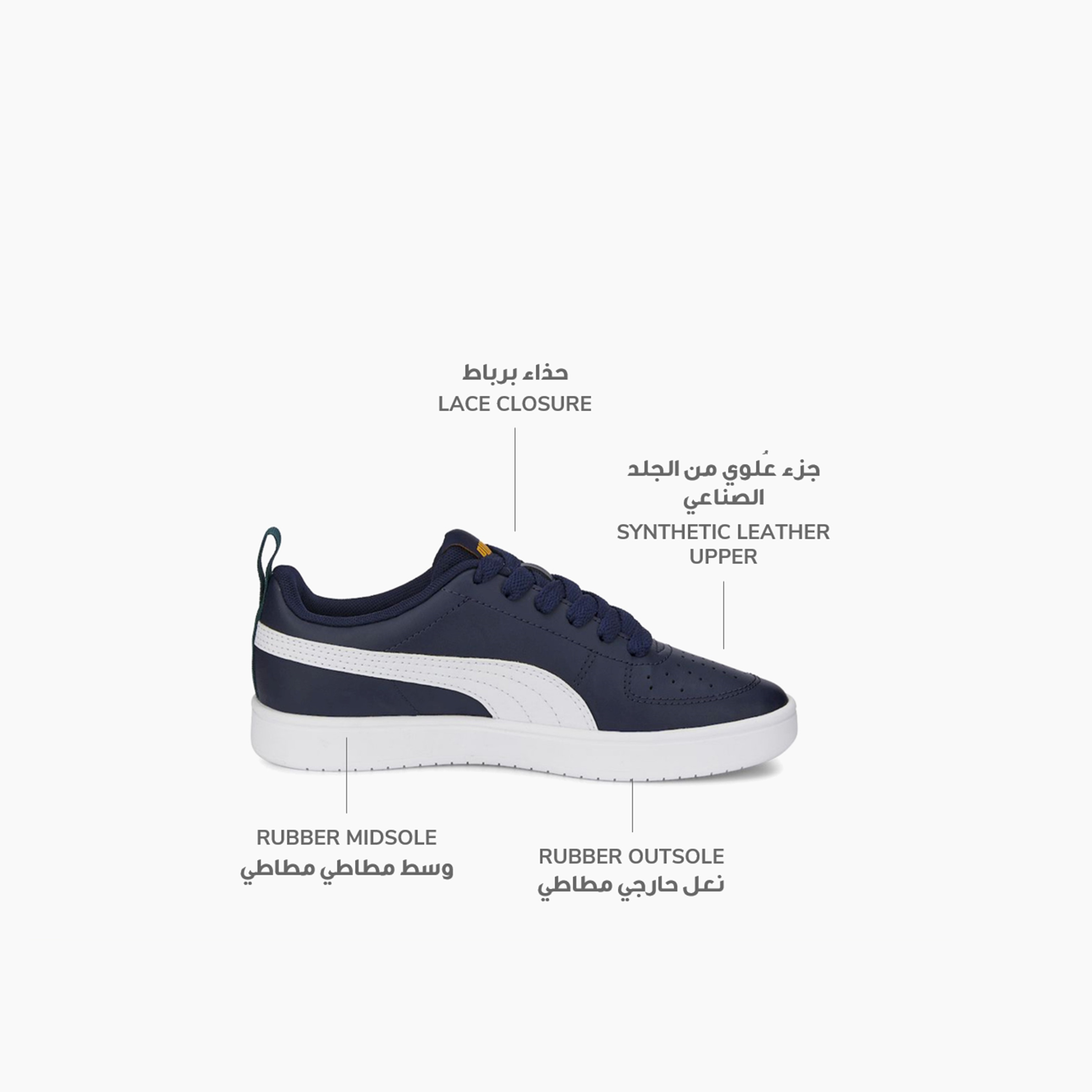 Puma Boys Rickie Jr Lace-Up Sneakers Non-Marking Sole Shoes-sports-boys-shoes-image-2