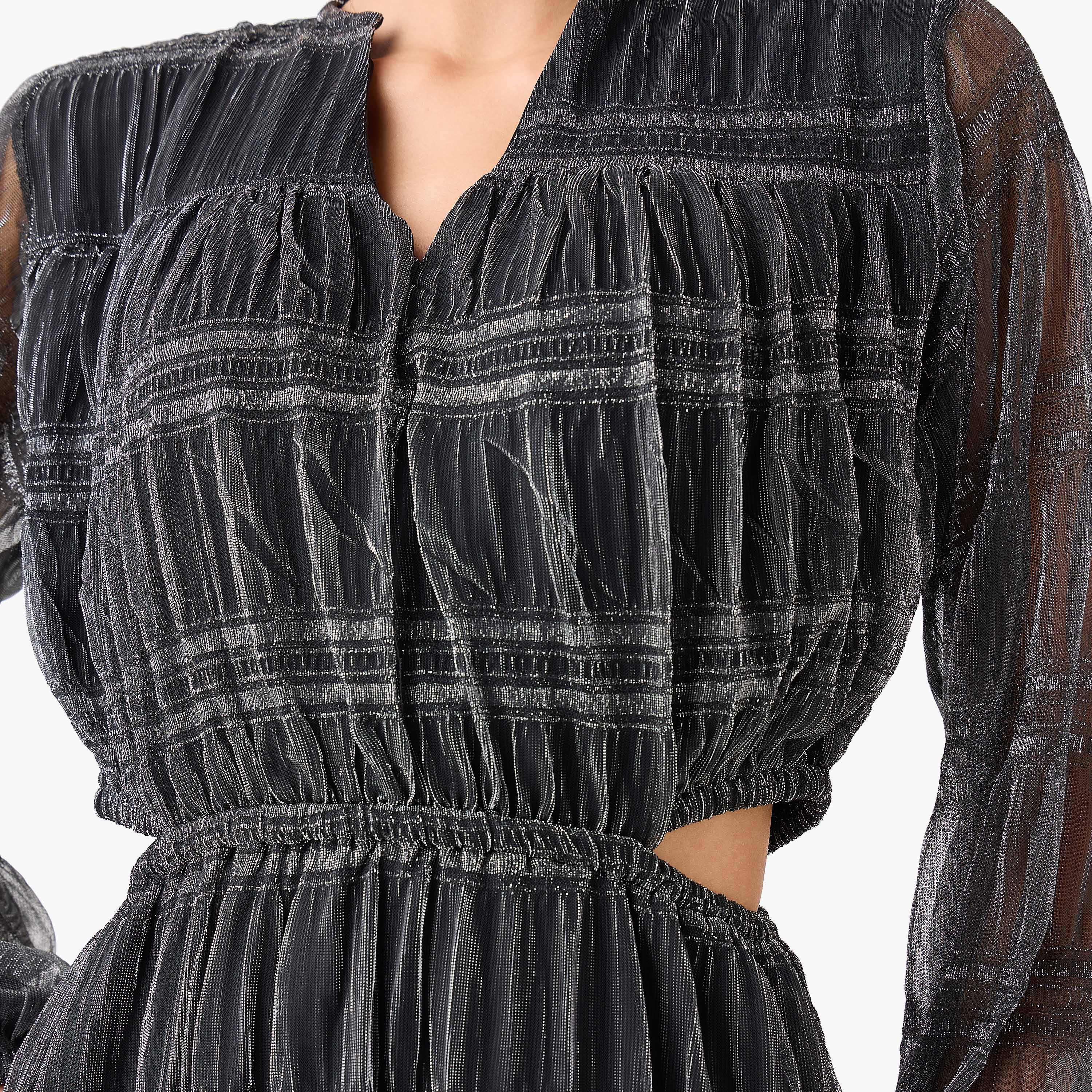 Golden Apple Textured Empire Women's Maxi Dress-women-clothing-dresses-image-7
