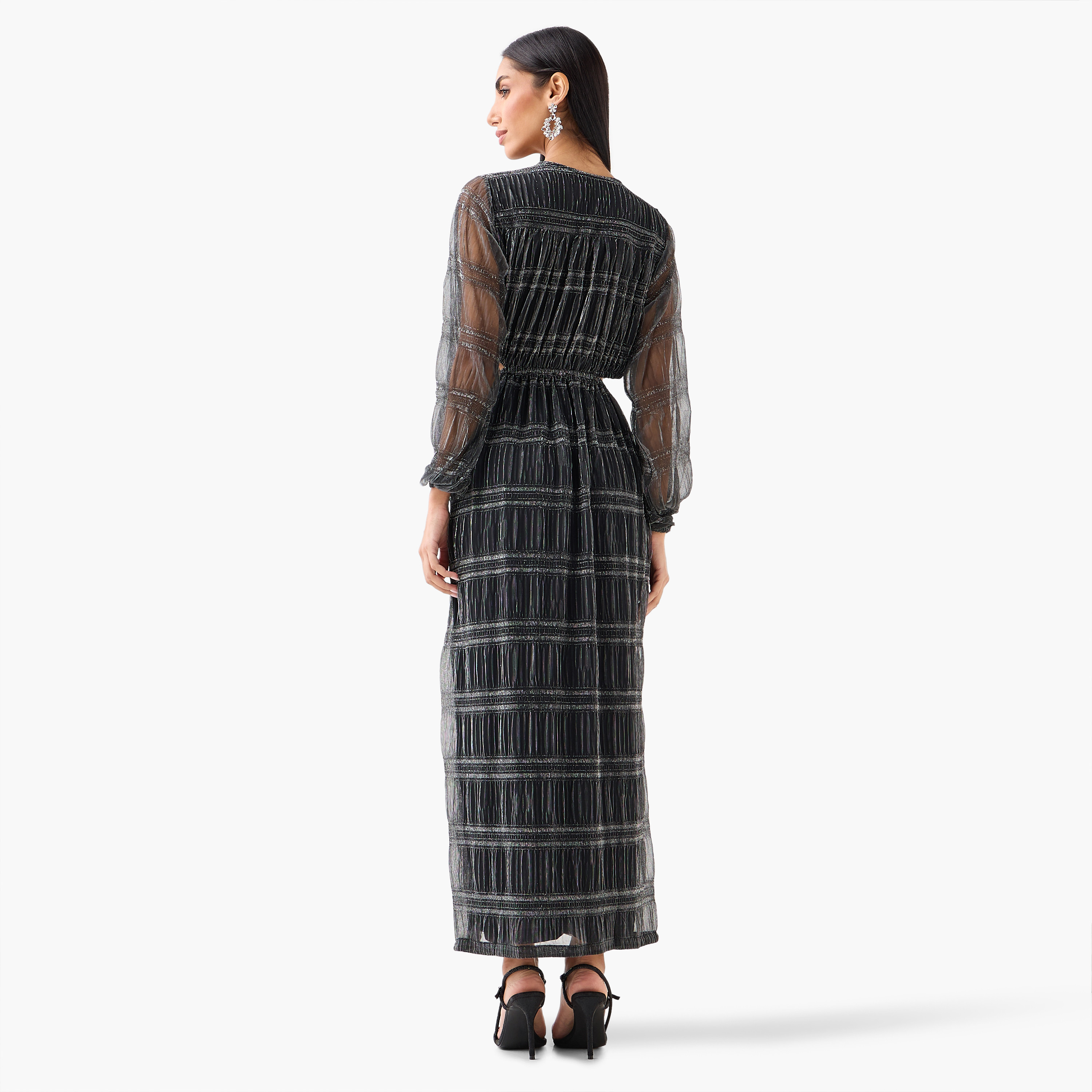 Golden Apple Textured Empire Women's Maxi Dress-women-clothing-dresses-image-9