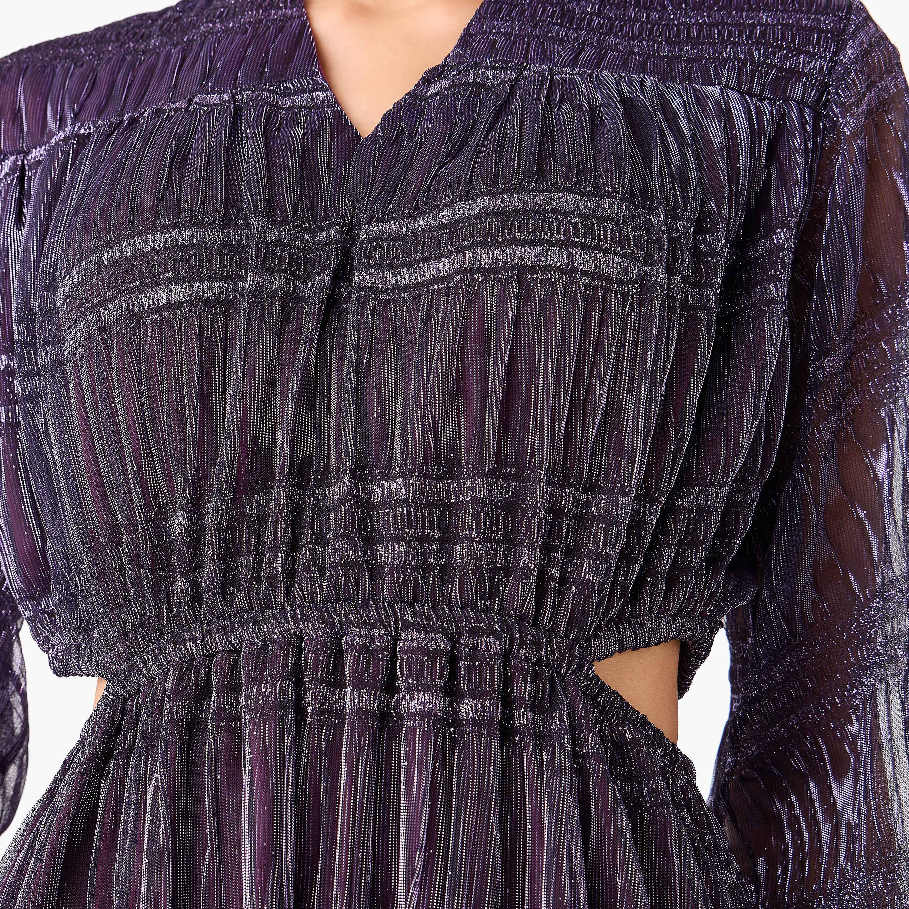 Golden Apple Textured Empire Women's Maxi Dress-women-clothing-dresses-image-2