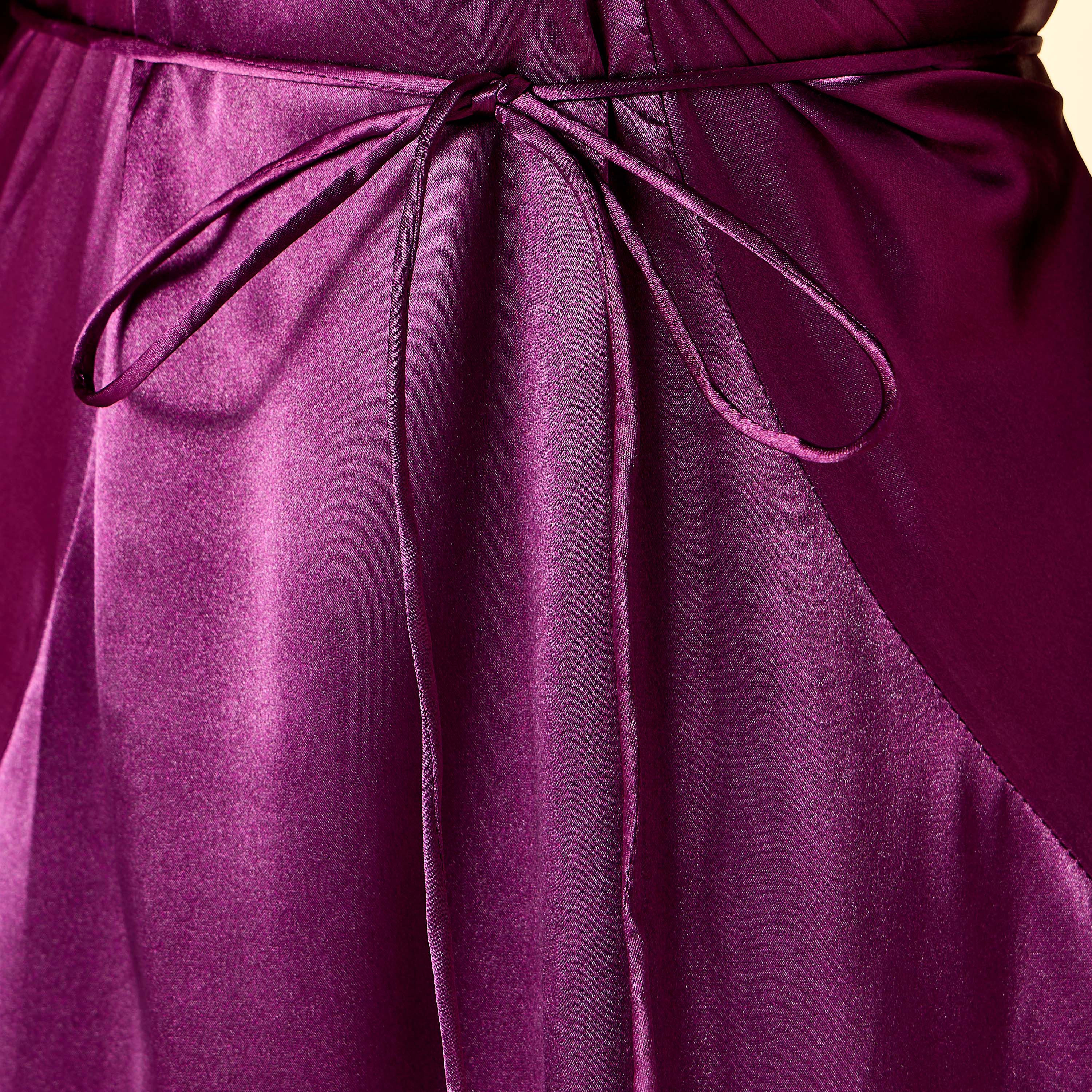 Golden Apple Pleat Detail Dress with Tie-Up Belt and Long Sleeves-women-clothing-dresses-image-5