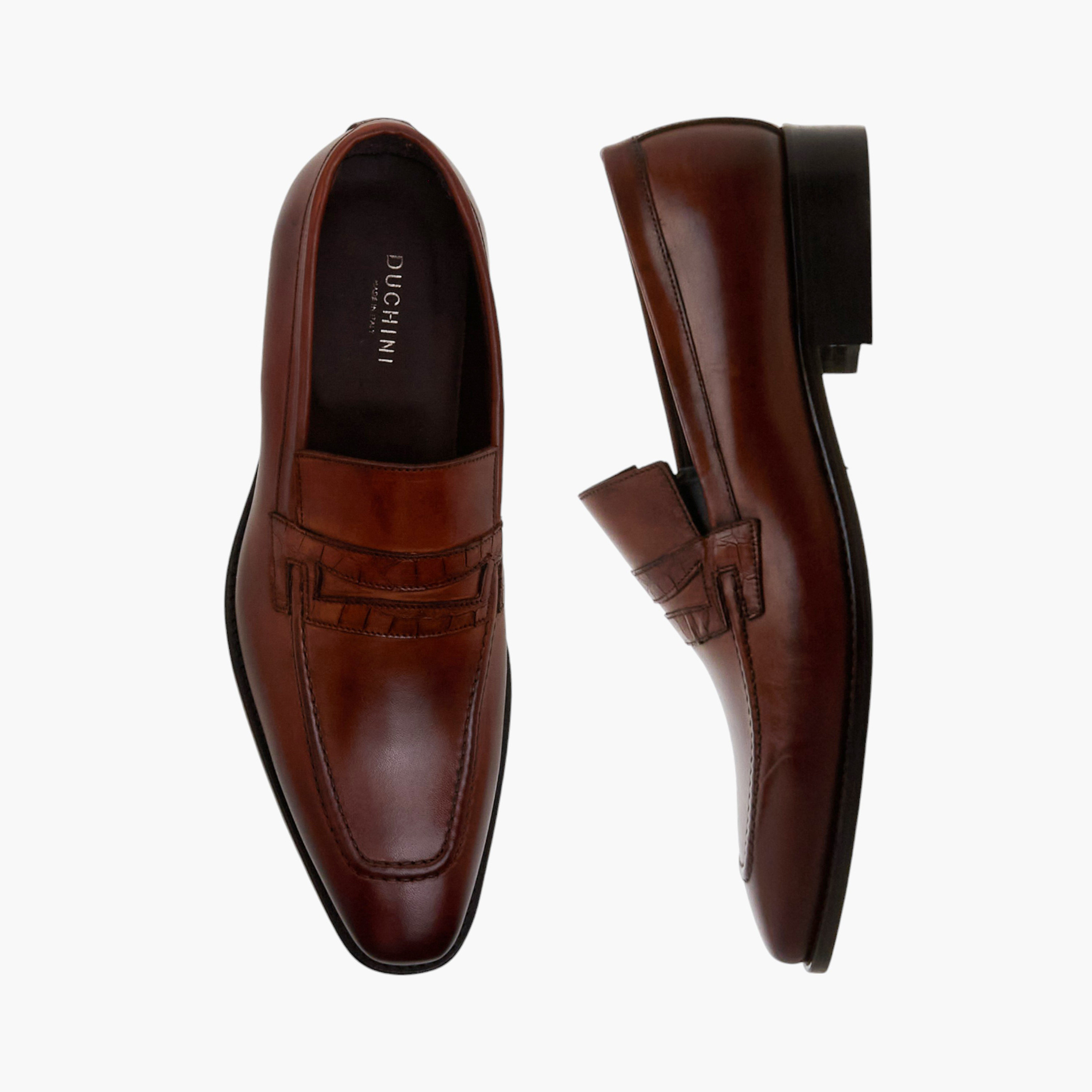 Duchini Men Slip-On Leather Loafers-men-shoes-loafersandmoccasins-image-1