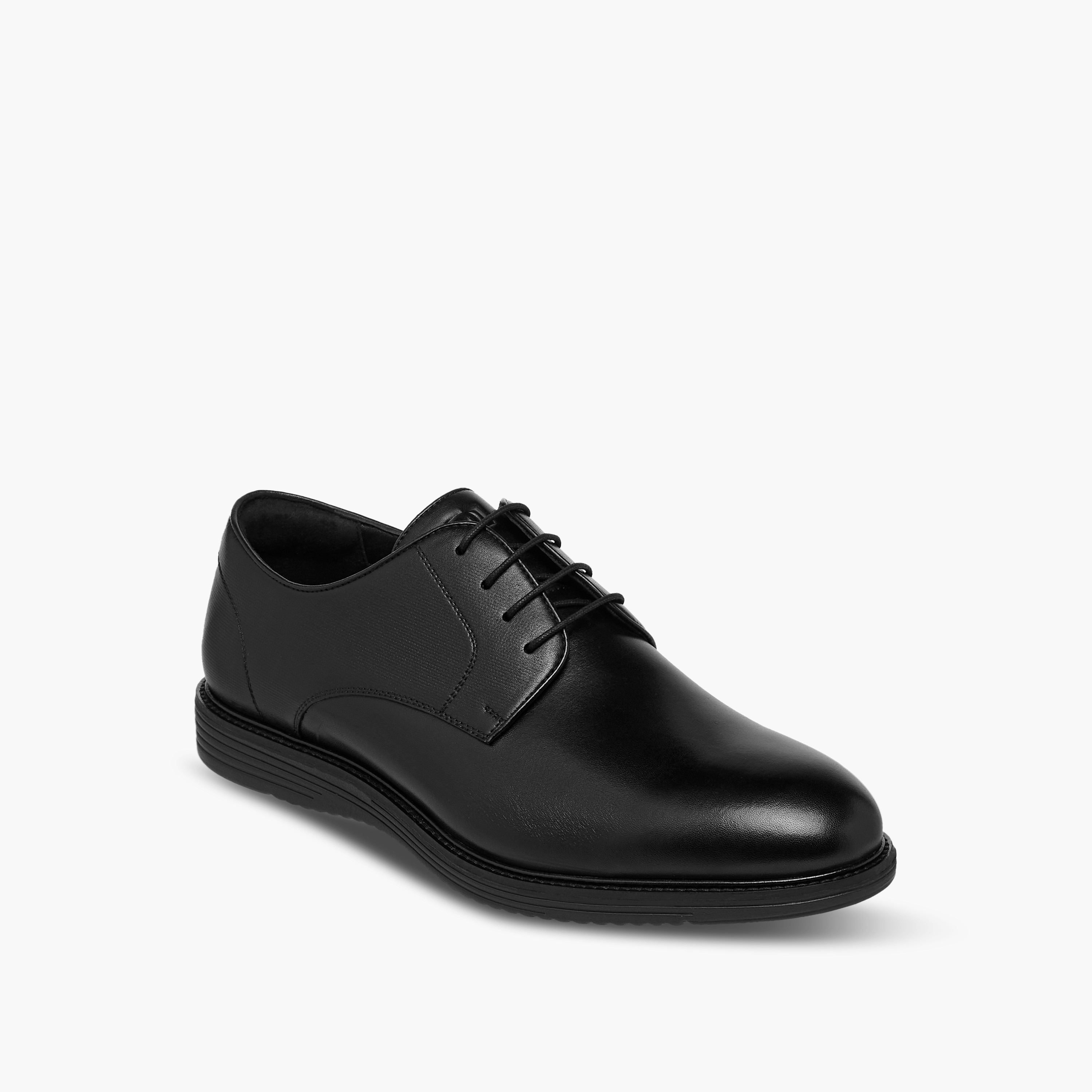 Duchini Men's Leather Solid Lace-Up Derby Shoes-men-shoes-formalshoes-image-3