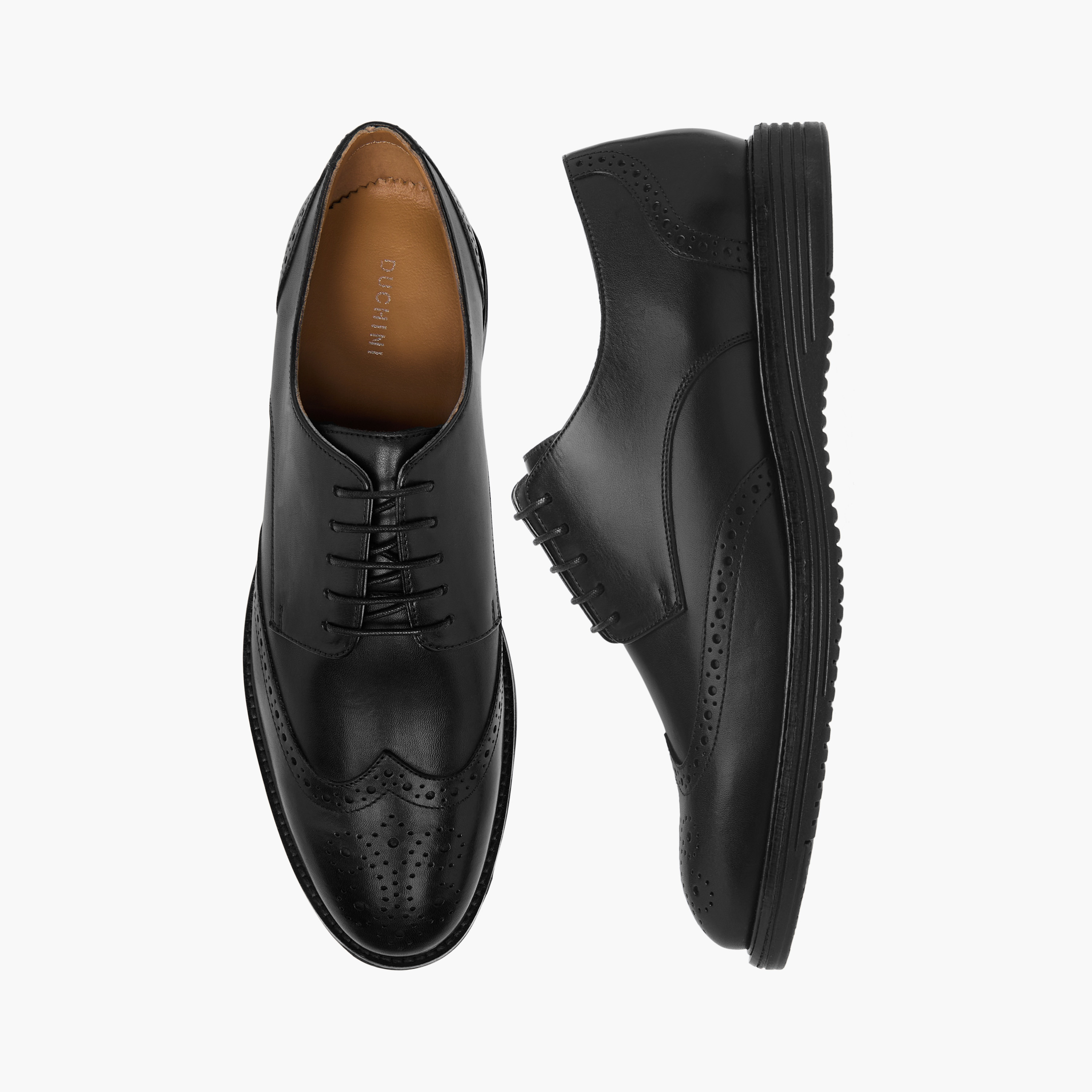 Shop Duchini Men's Leather Perforated Lace-Up Derby Shoes Online