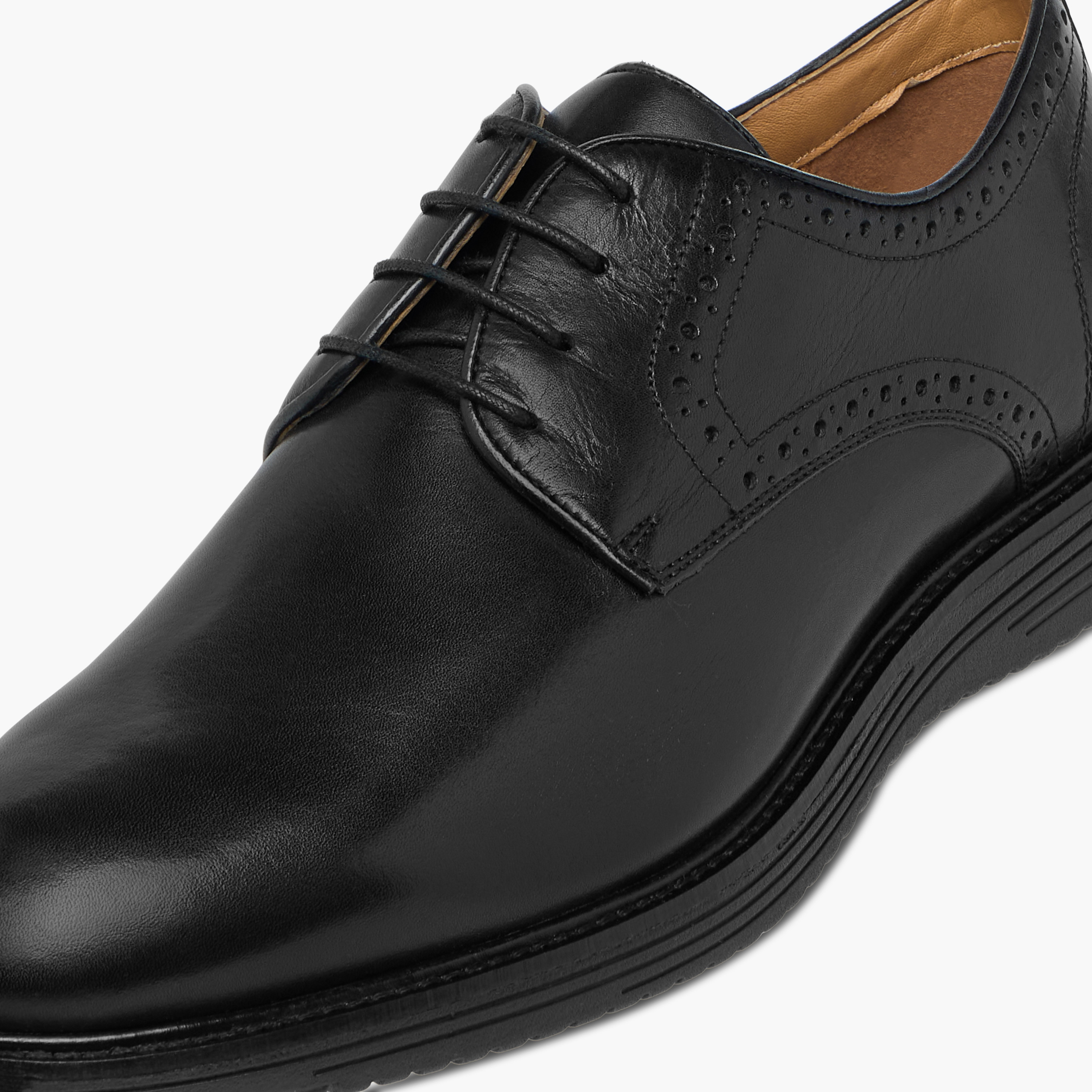 Duchini Men's Leather Perforated Lace-Up Derby Shoes-men-shoes-formalshoes-image-4