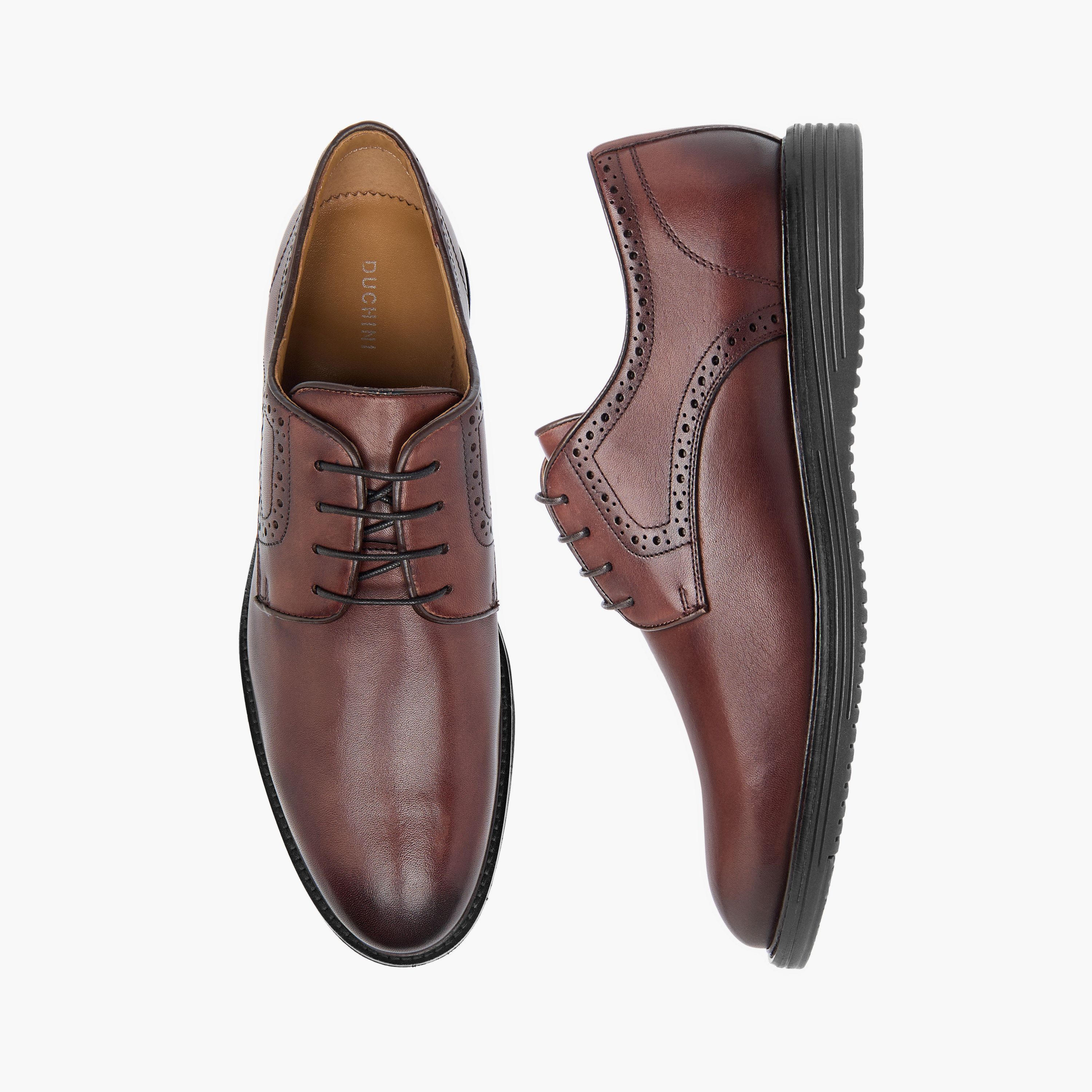 حذاء ديربي جلد مثقّب برباط إغلاق للرجال من دوتشيني-men-shoes-formalshoes-image-1