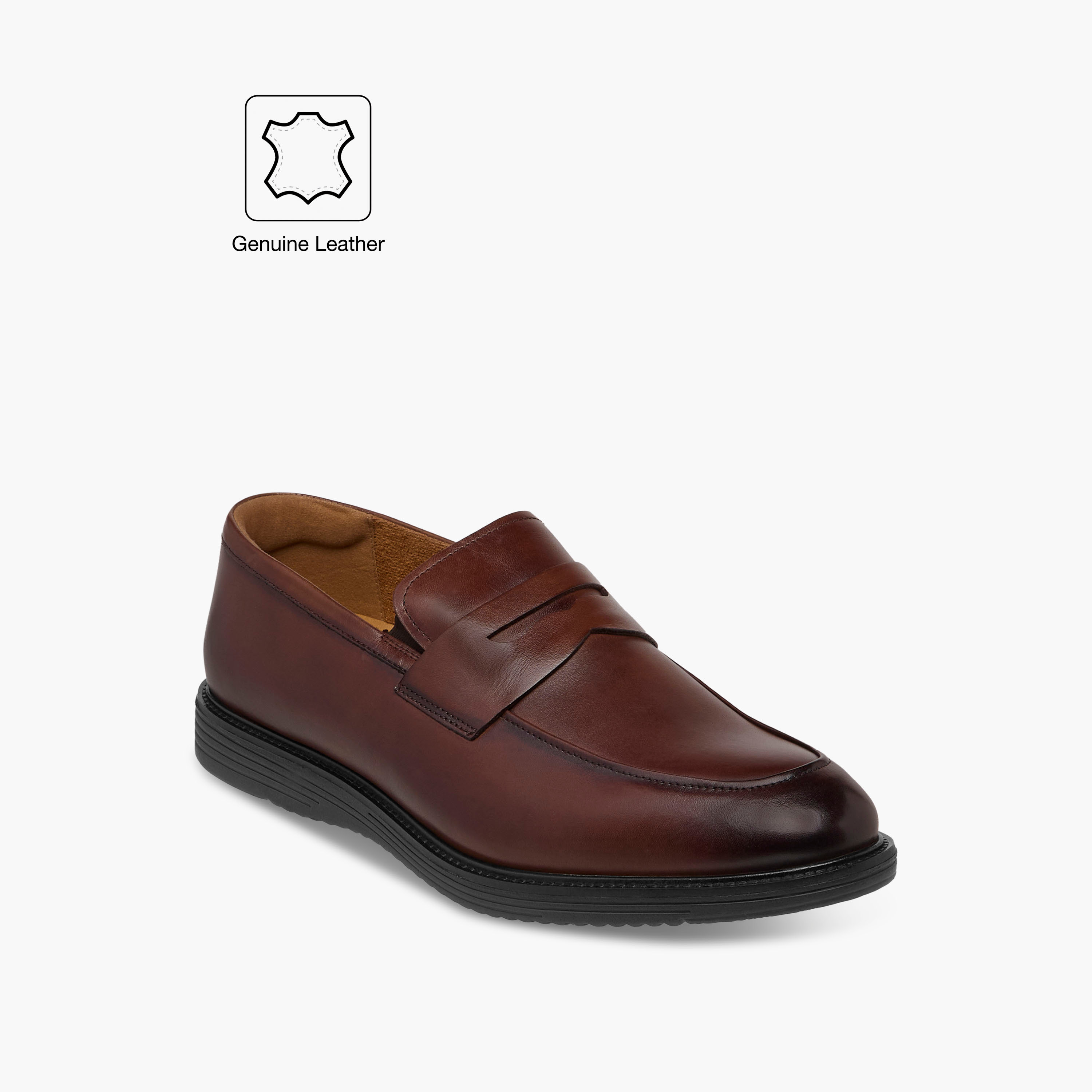 Duchini Men's Leather Cutout Accent Loafers-men-shoes-loafersandmoccasins-image-2