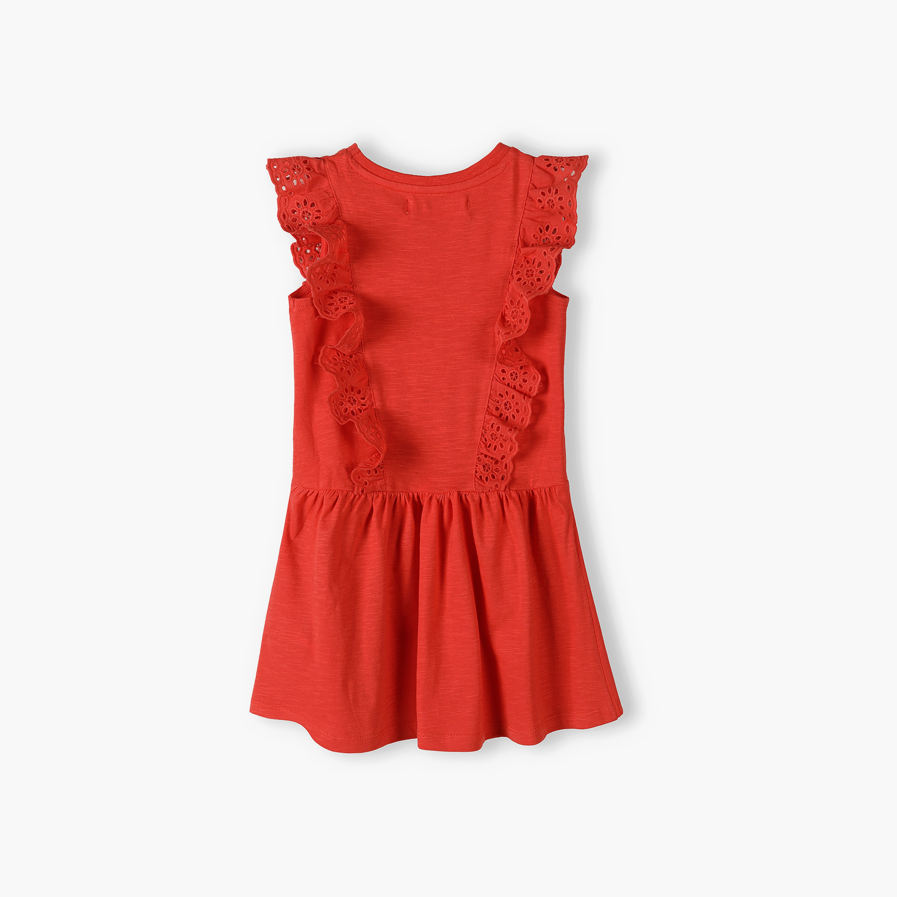 Minoti Embroidered Cap Sleeves Dress with Frills-girls-clothing-dressesandjumpsuits-image-3