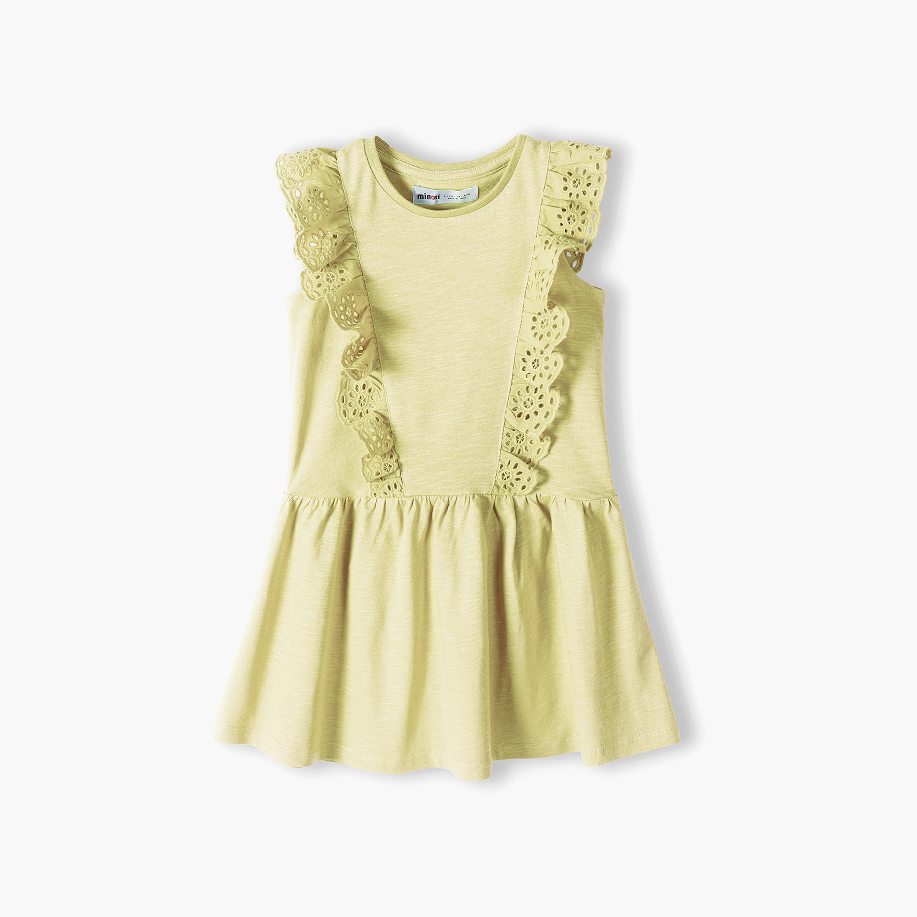 Minoti Embroidered Cap Sleeves Dress with Frills-girls-clothing-dressesandjumpsuits-image-2